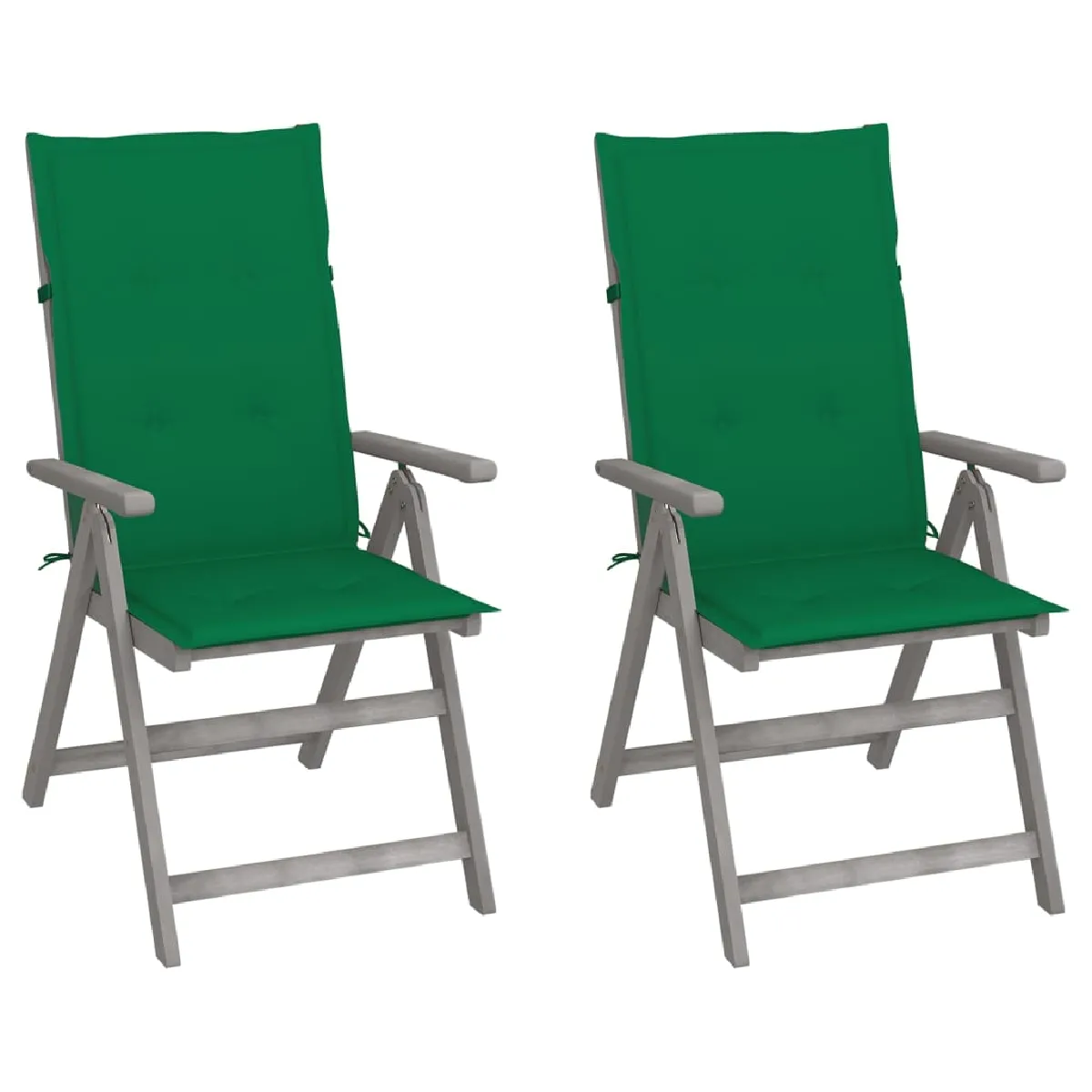 VIDAXL Chaises inclinables de jardin avec coussins Bois d'acacia - vue 2