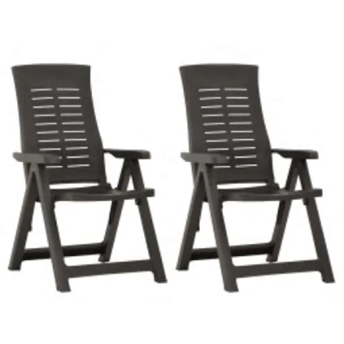 vidaXL Chaises inclinables de jardin - Lot de 2 - Anthracite