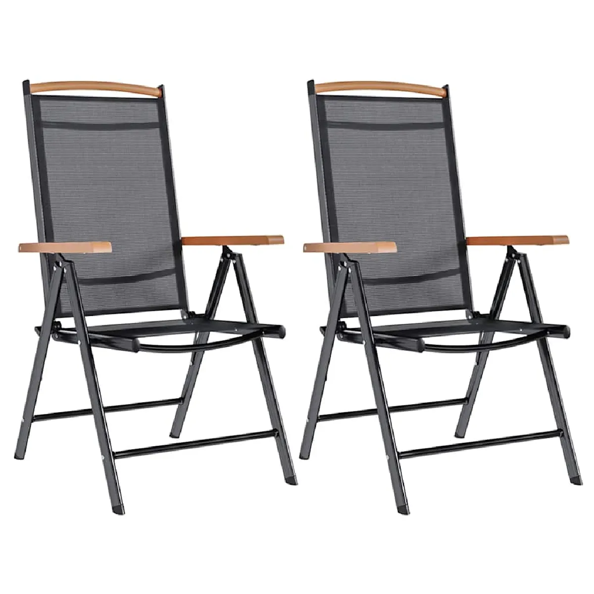 vidaXL Chaises pliables en aluminium et textilène