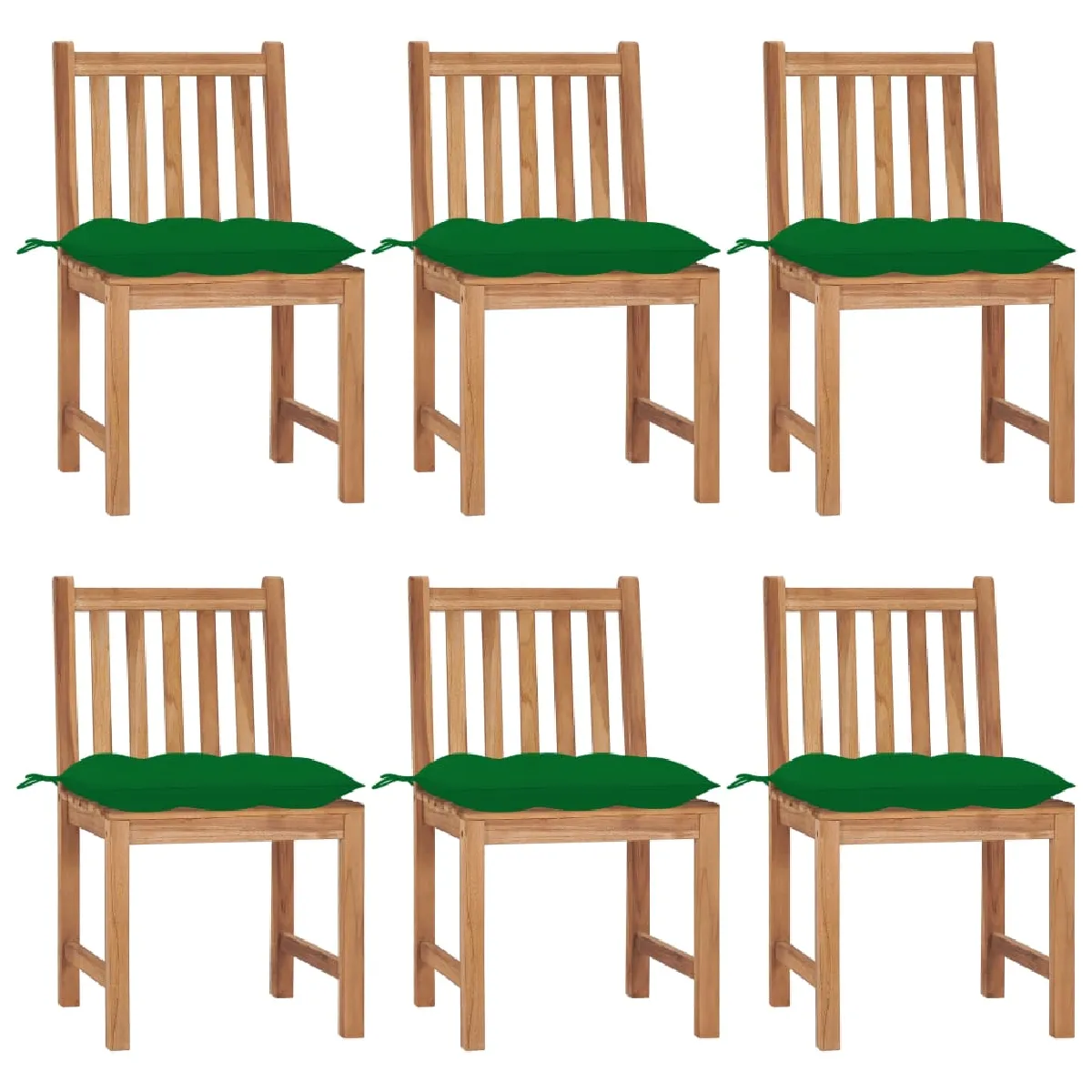 vidaXL Chaises de jardin lot de 3 Bois de teck massif - vue 2