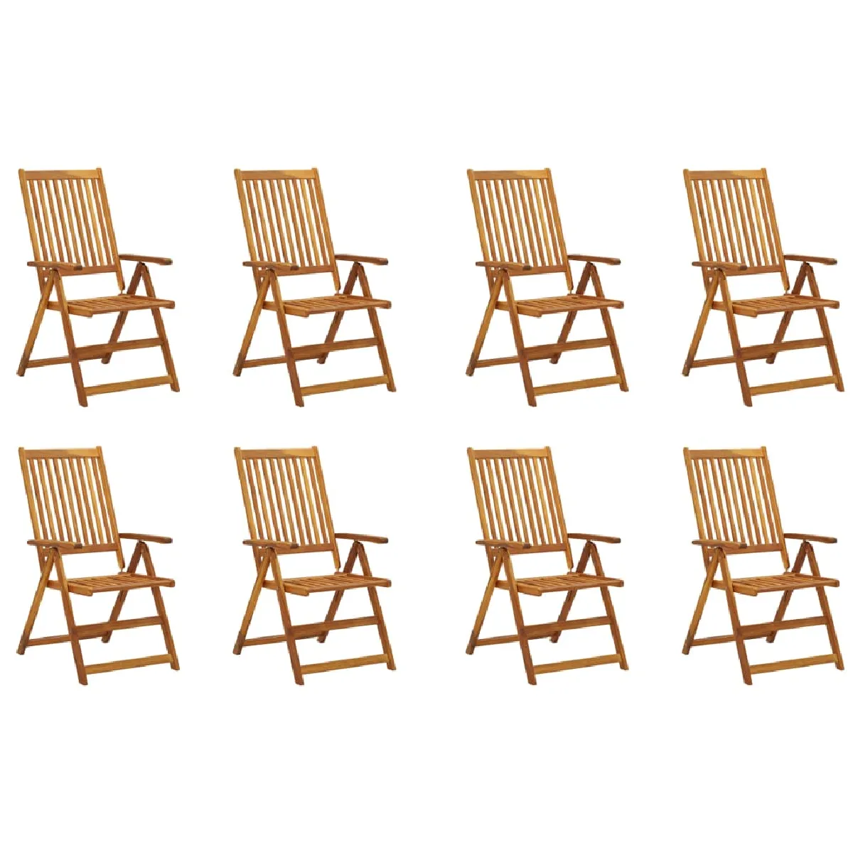 Vidaxl Chaises pliables de jardin Lot de 2 Bois d'acacia solide - vue 4