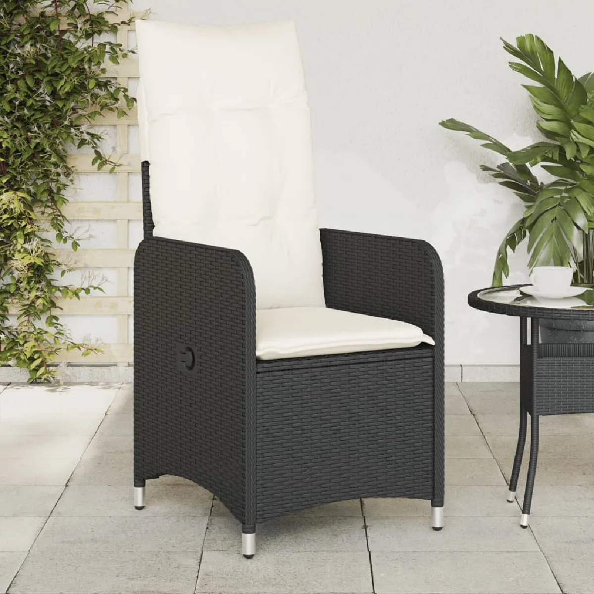 vidaXL Chaise inclinable de jardin noire