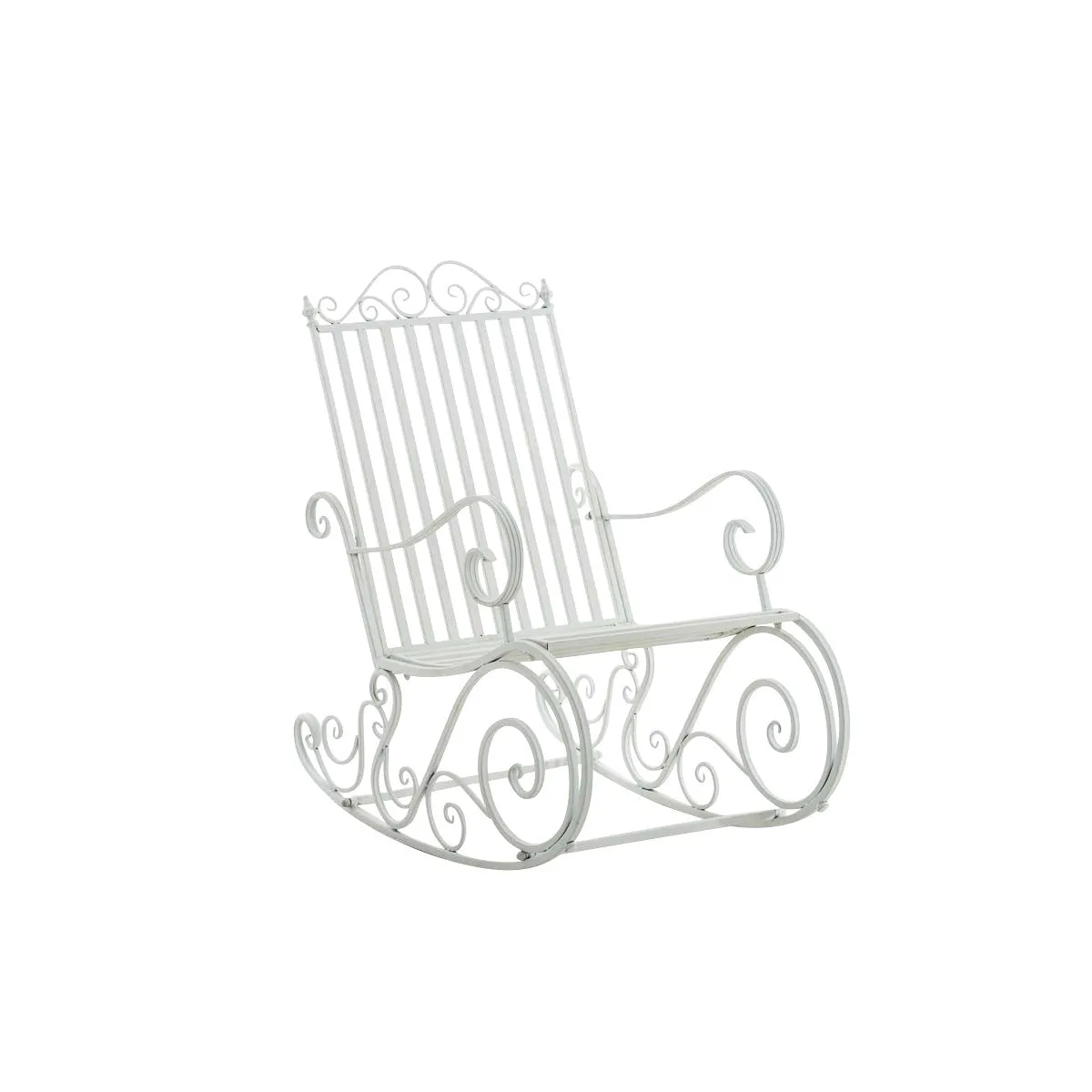 Decoshop26 Chaise à bascule de jardin - Blanc