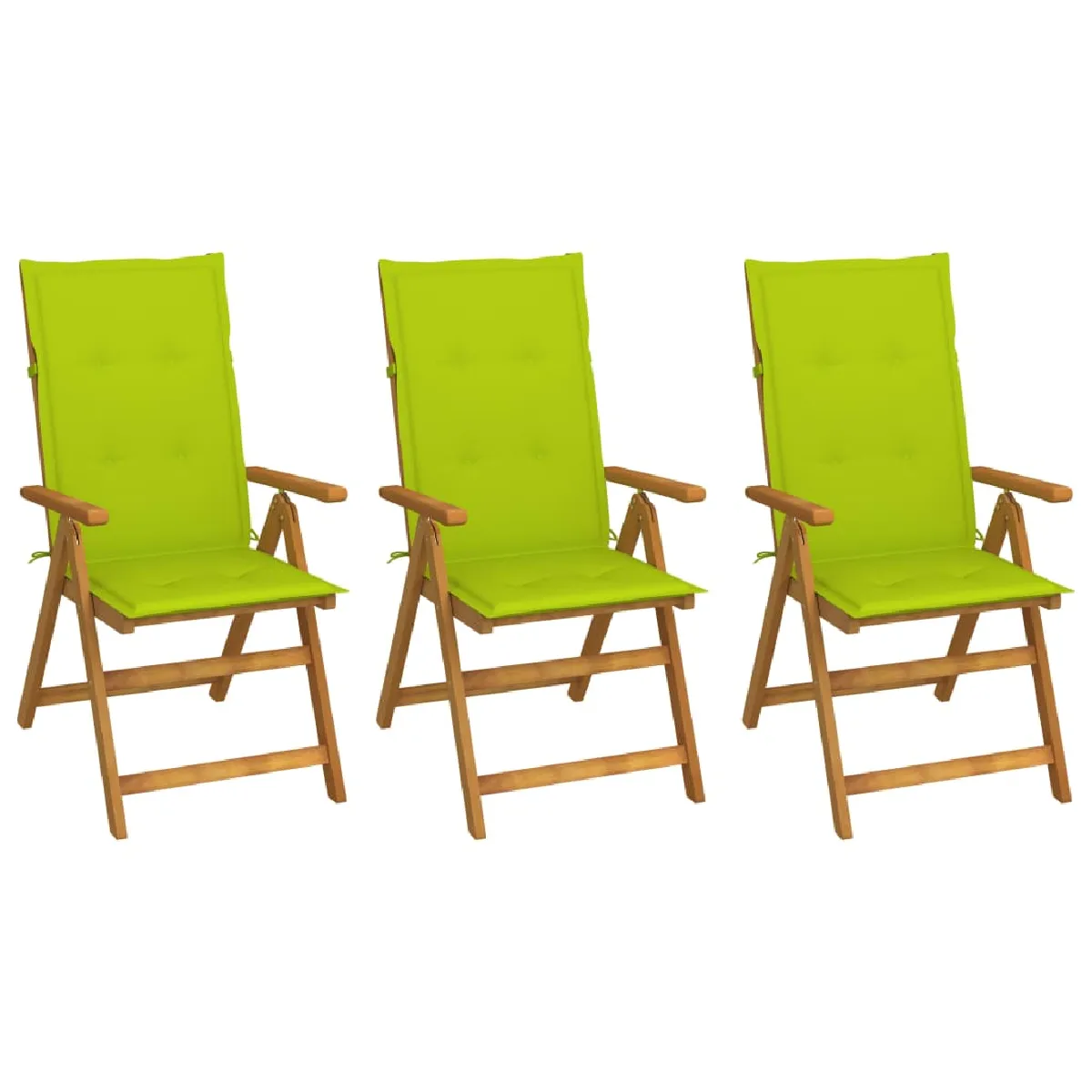 vidaXL Chaises pliables de jardin avec coussins Acacia massif