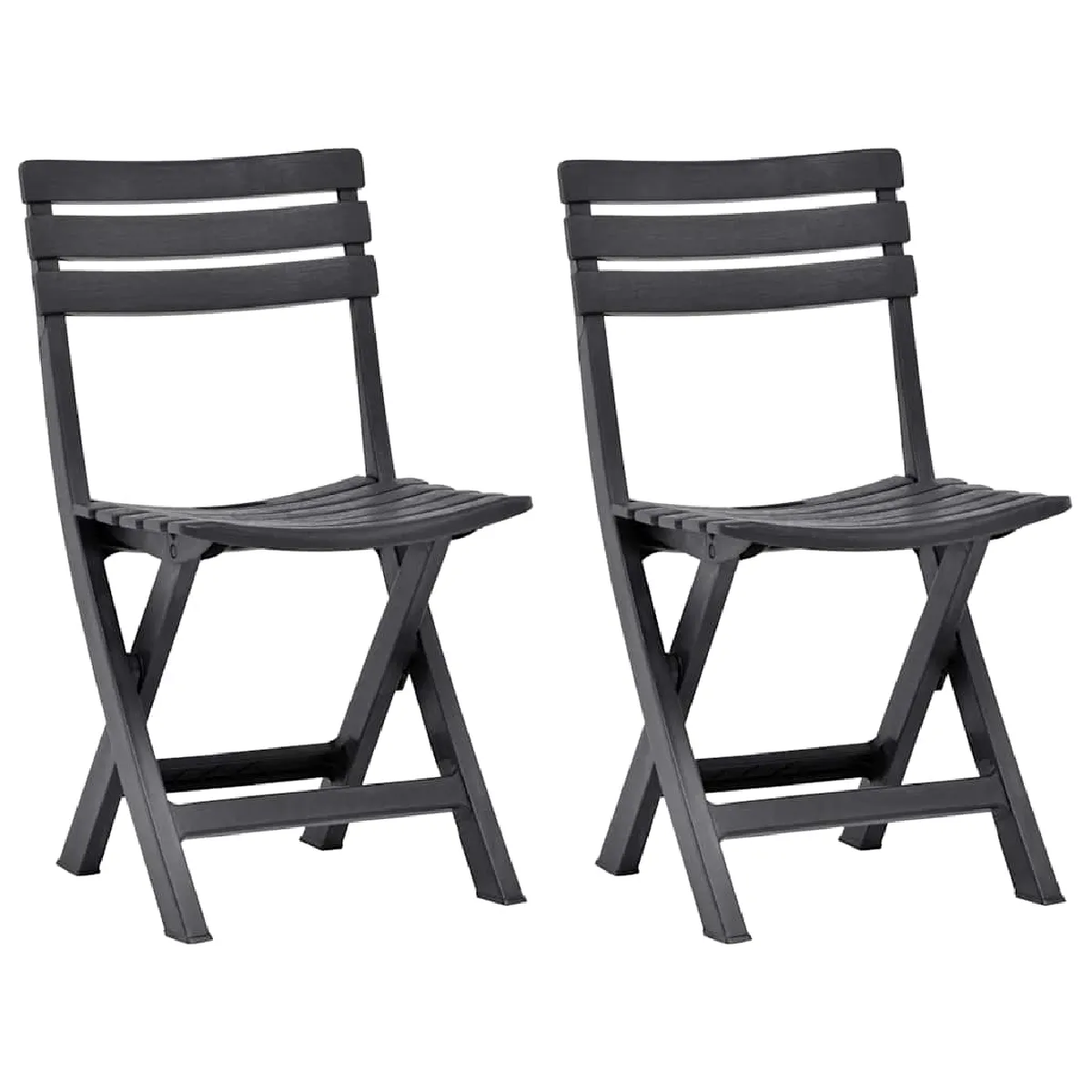 vidaXL Chaises pliables jardin lot de 2 - Anthracite