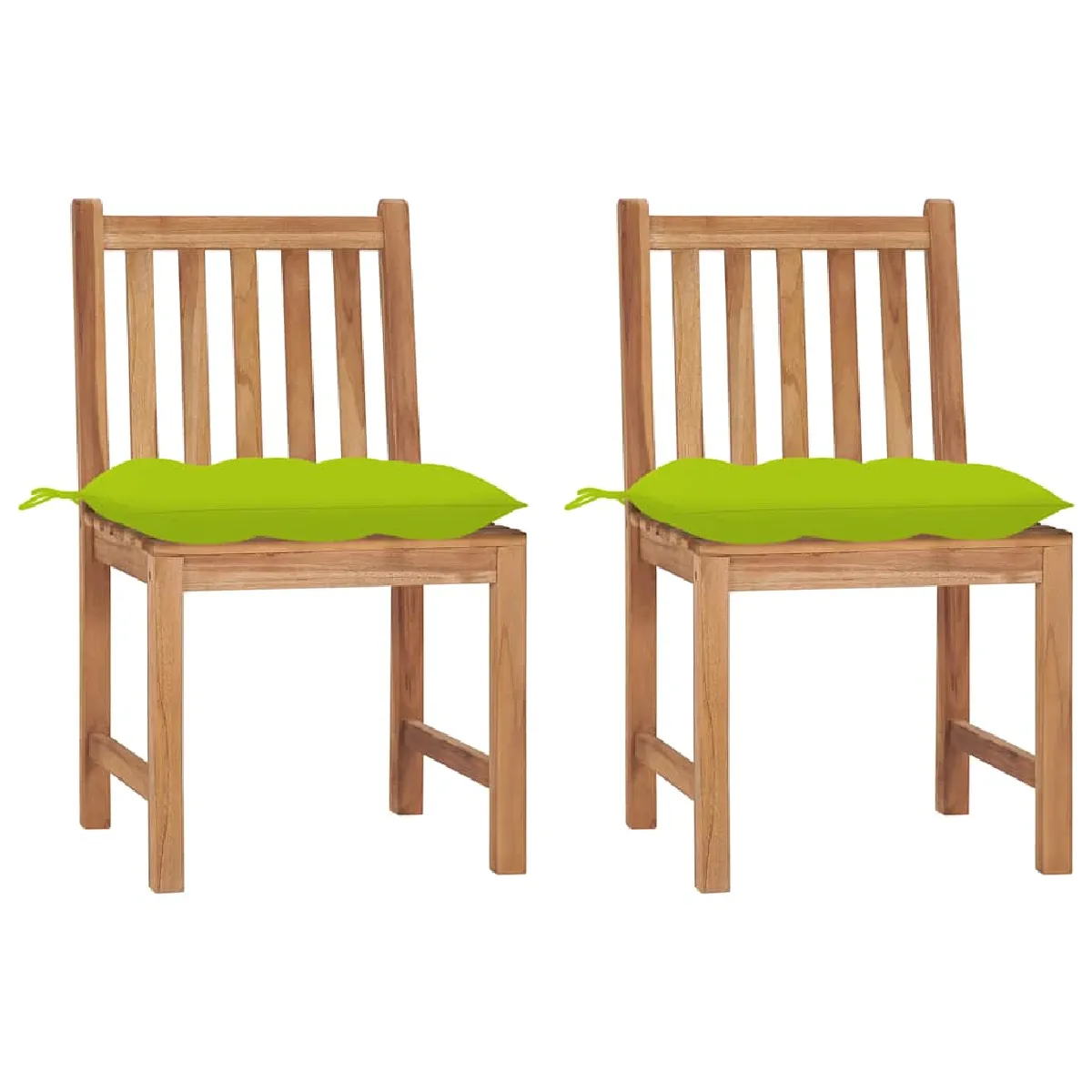 vidaXL Chaises de jardin - Lot de 2 - Bois de teck massif
