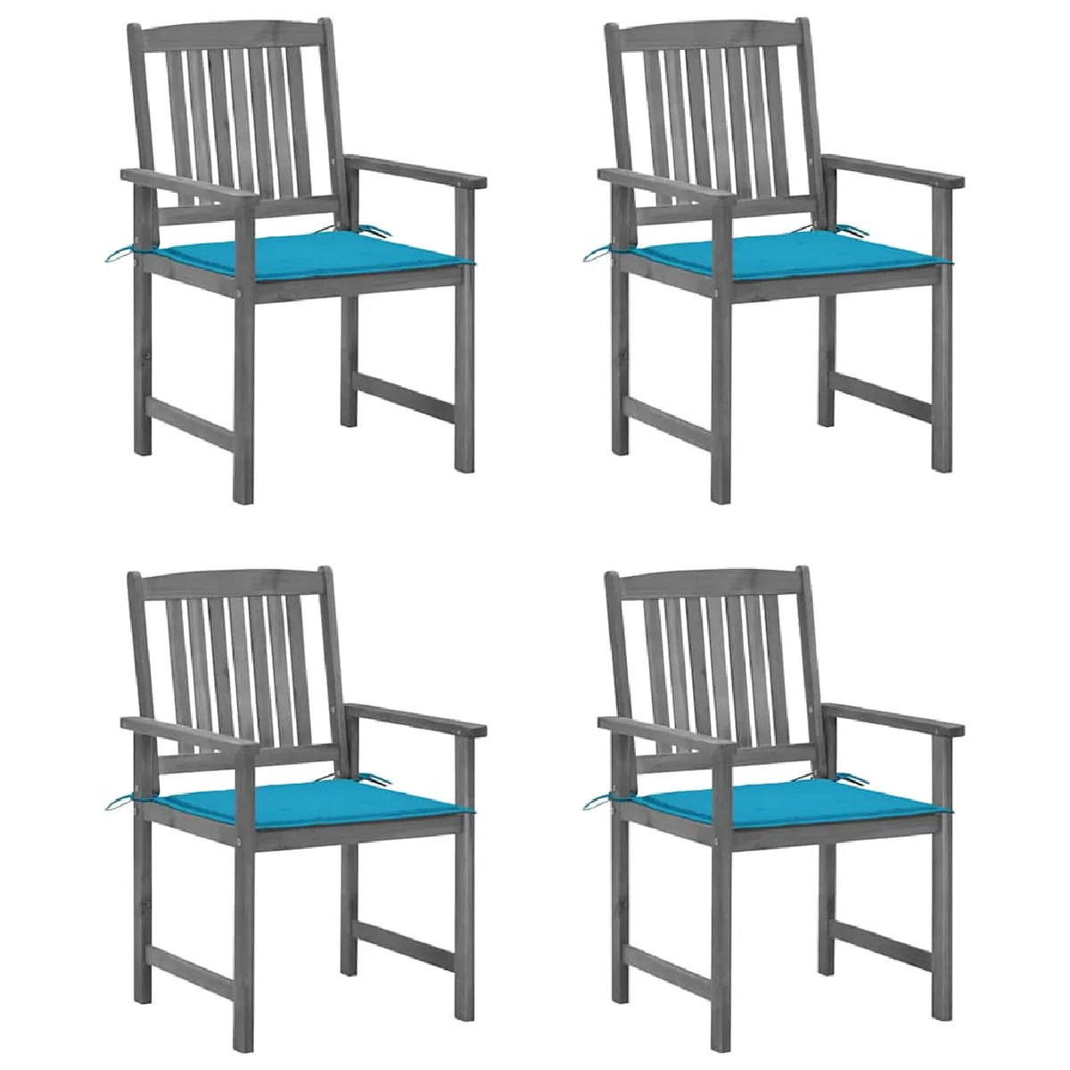 vidaXL Chaises de jardin gris