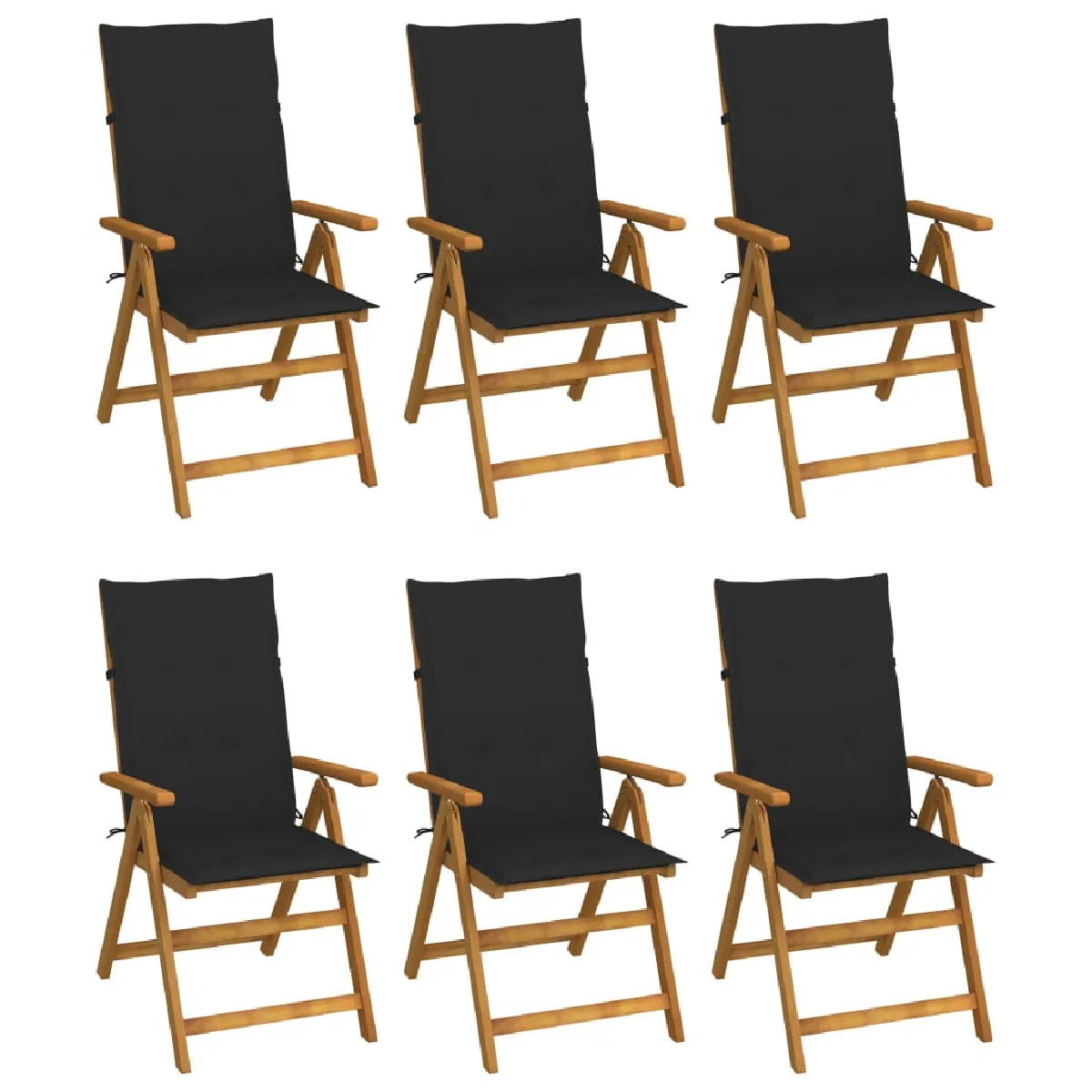 vidaXL Chaises pliables Lot de 6 Bois d'acacia