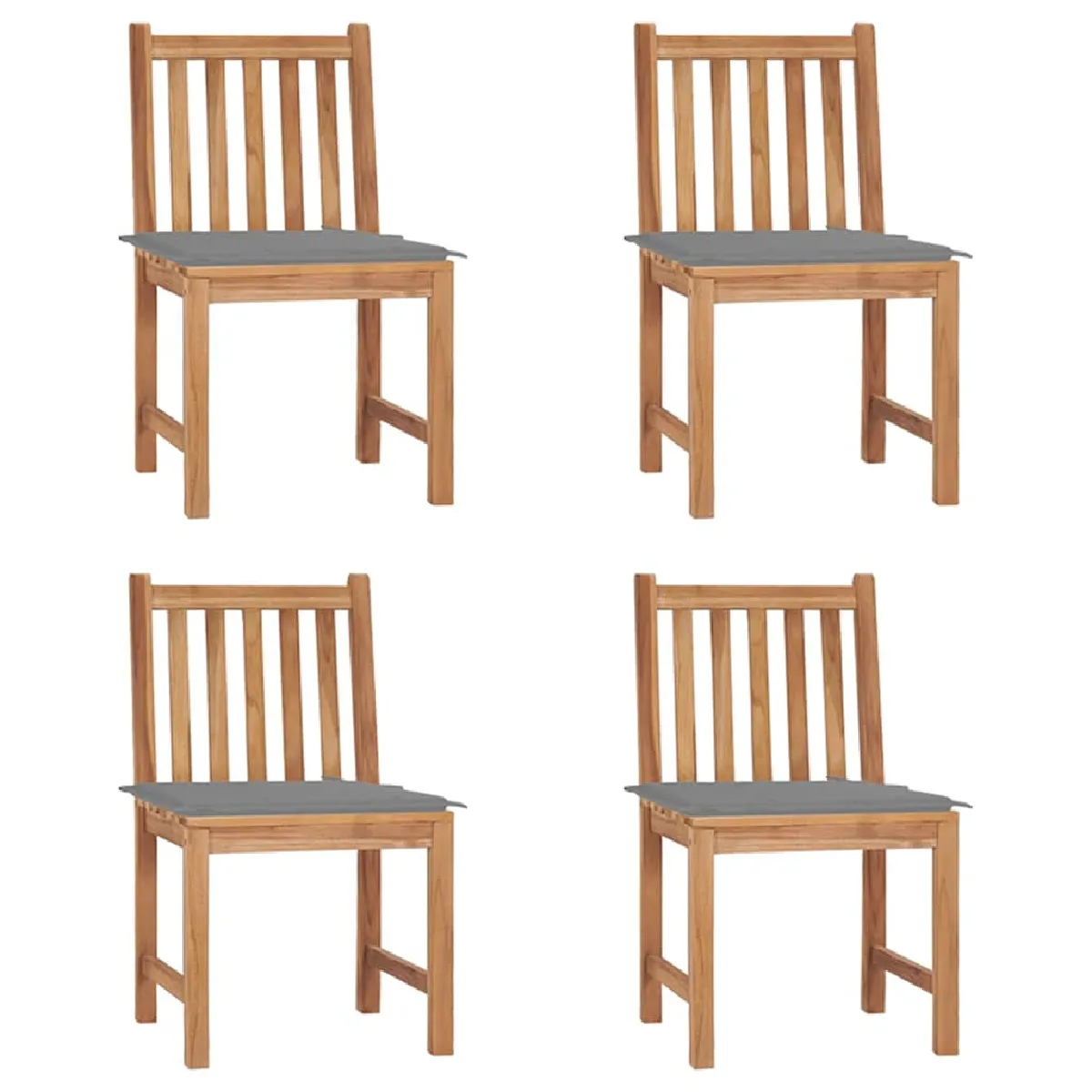 VIDAXL - Chaises de jardin - Lot de 4 - Bois de teck massif - Image 3