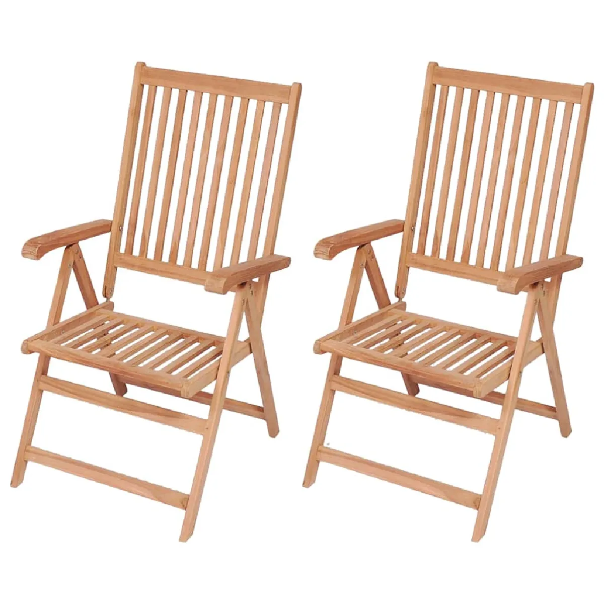 VIDAXL Chaises Inclinables De Jardin 2 Pcs Bois De Teck Solide Yueyinnkeji