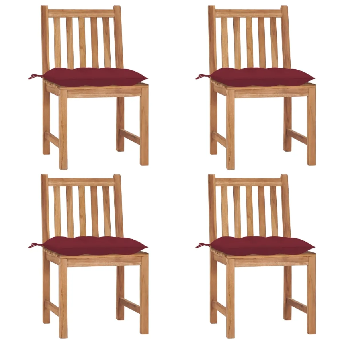 vidaXL Chaises de jardin avec coussins - Lot de 4