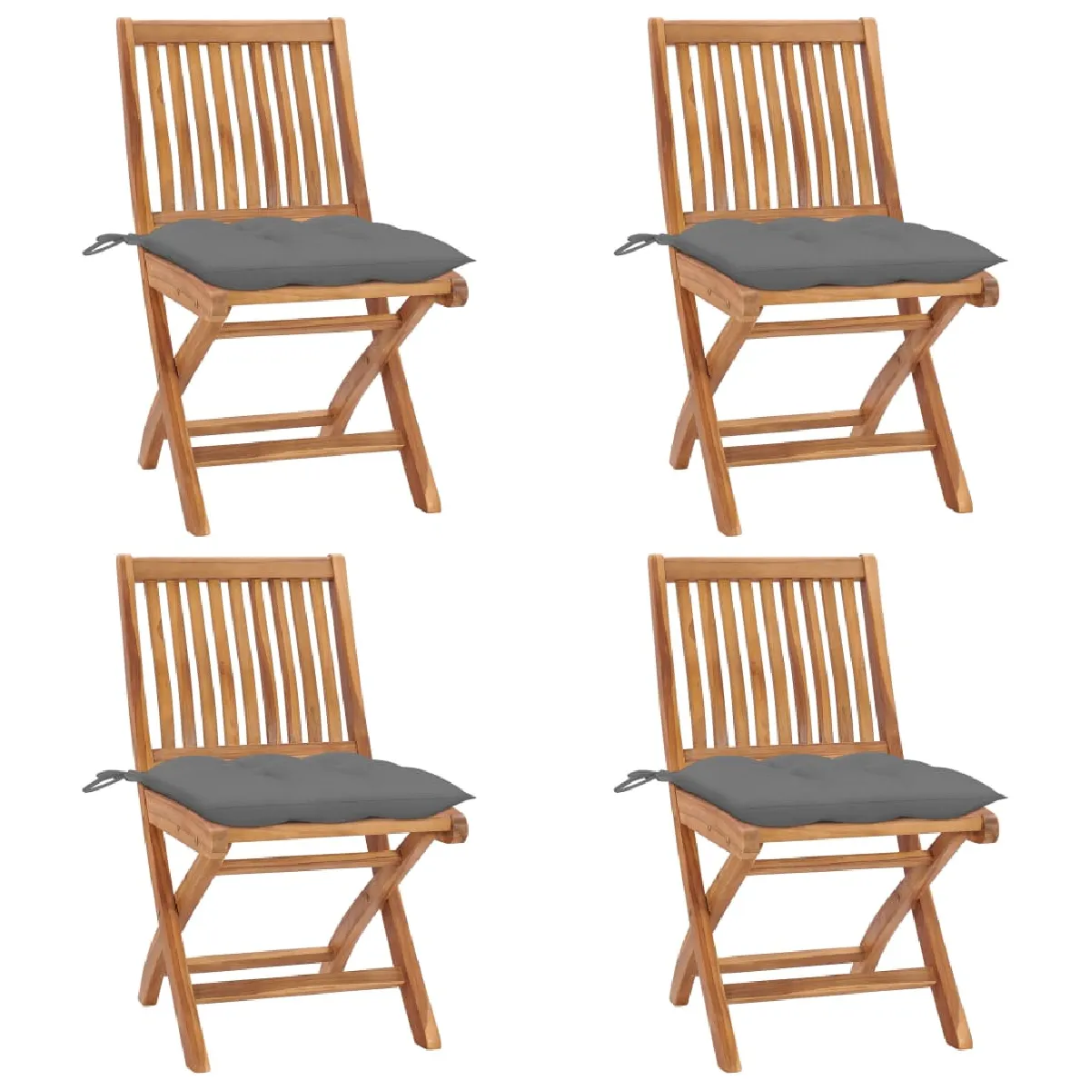 VIDAXL Chaises pliables de jardin - Gris