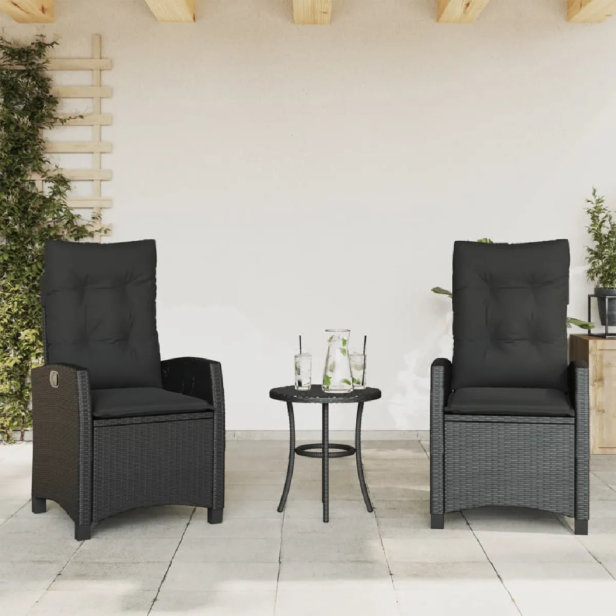 VidaXL Chaises inclinables de jardin Rotin - vue 3