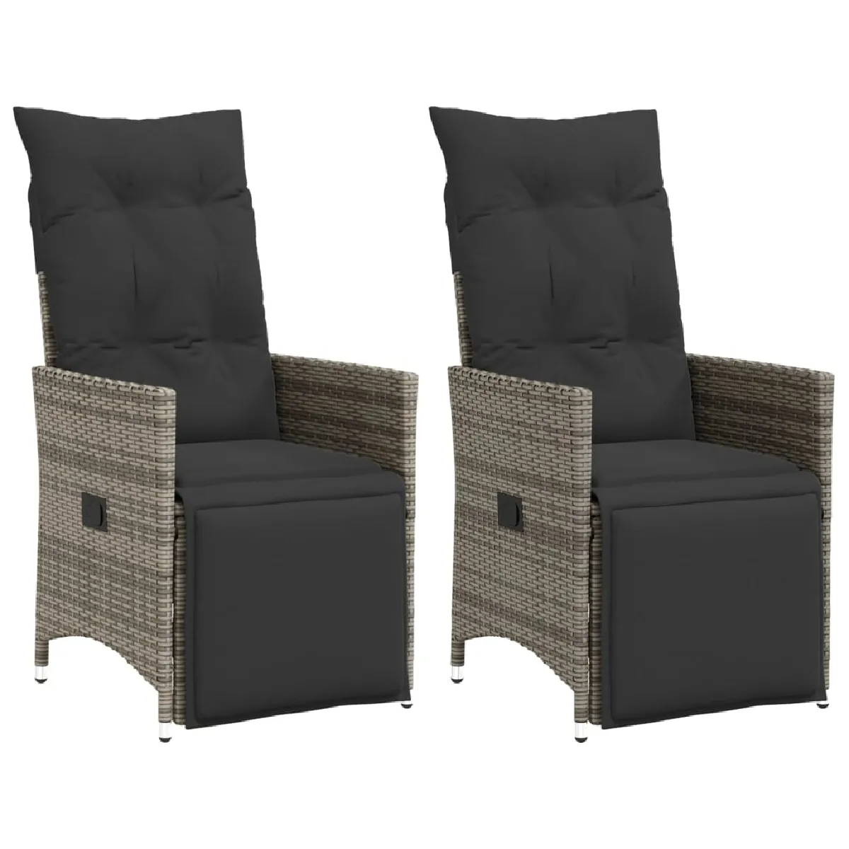 vidaXL Chaises inclinables de jardin lot de 4 avec coussins - vue 5