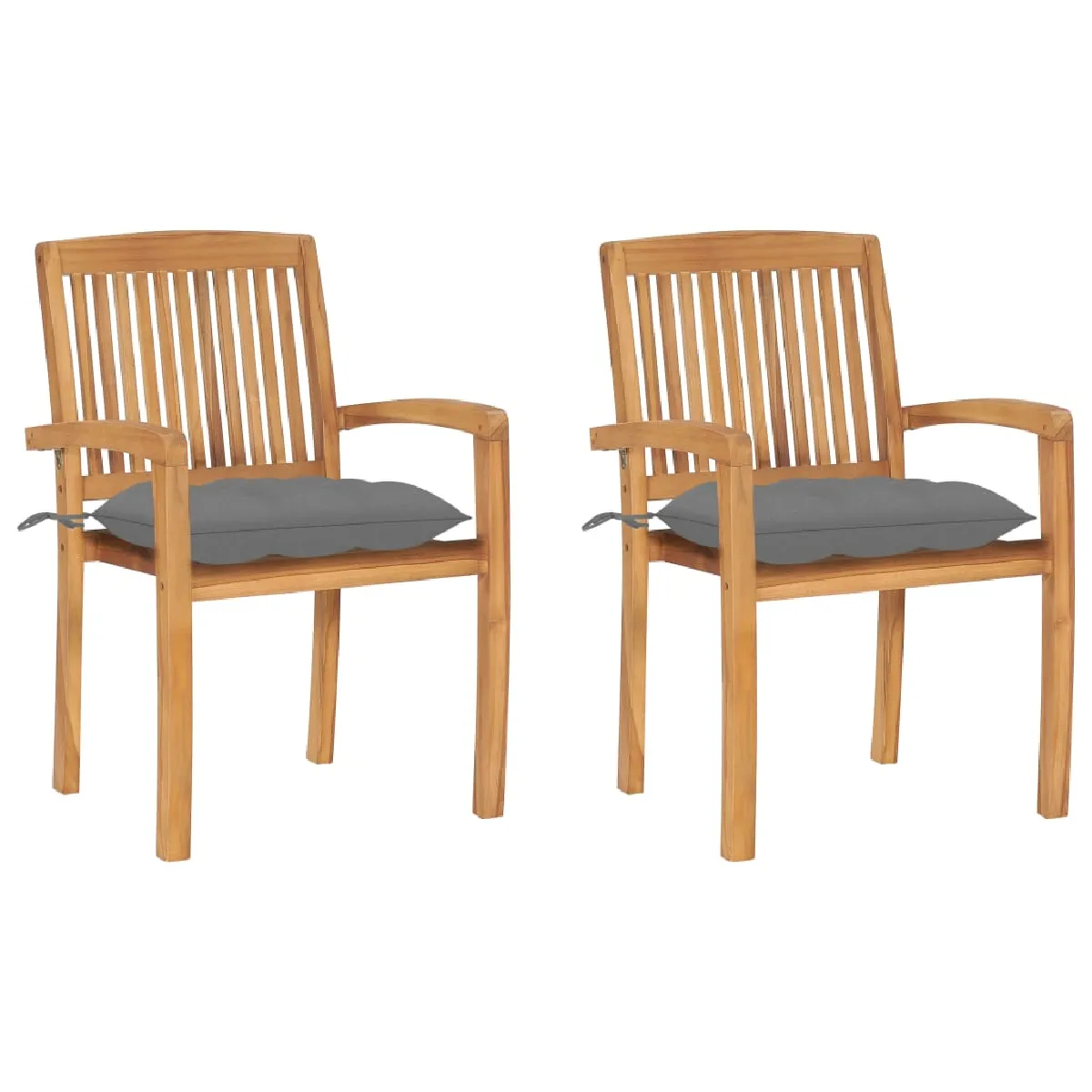 vidaXL Chaise de jardin avec coussin - Bois de teck massif