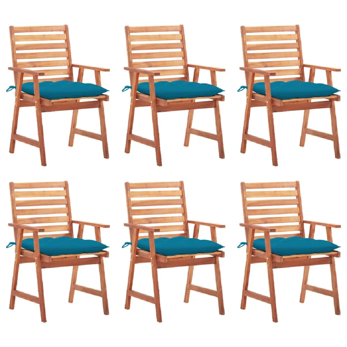 vidaXL Chaises à manger d'extérieur Lot de 3 Acacia - vue 4