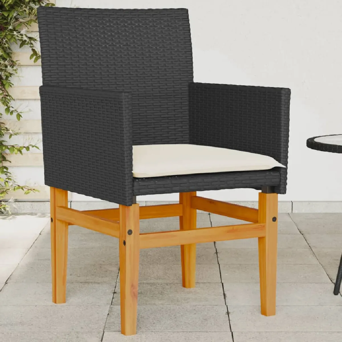 vidaXL Lot de 2 Chaises de Jardin avec Coussins Sièges avec Accoudoirs Fauteuils de Terrasse Patio Moderne Résine 368714 - vue 2
