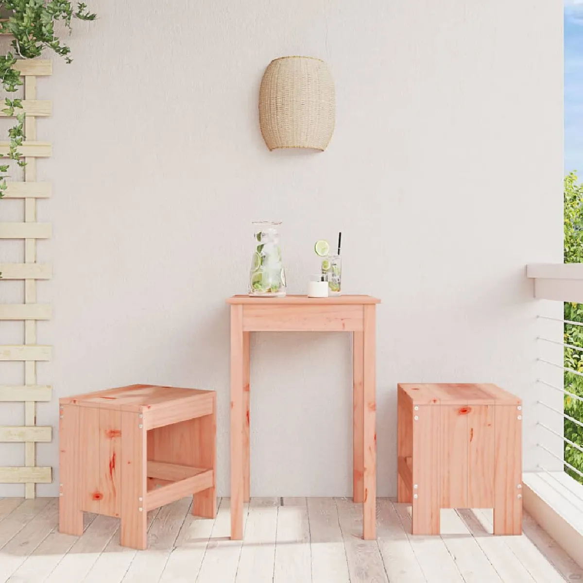 Vidaxl Tabourets de jardin 2 pcs 40x36x45 cm bois massif Douglas 825343