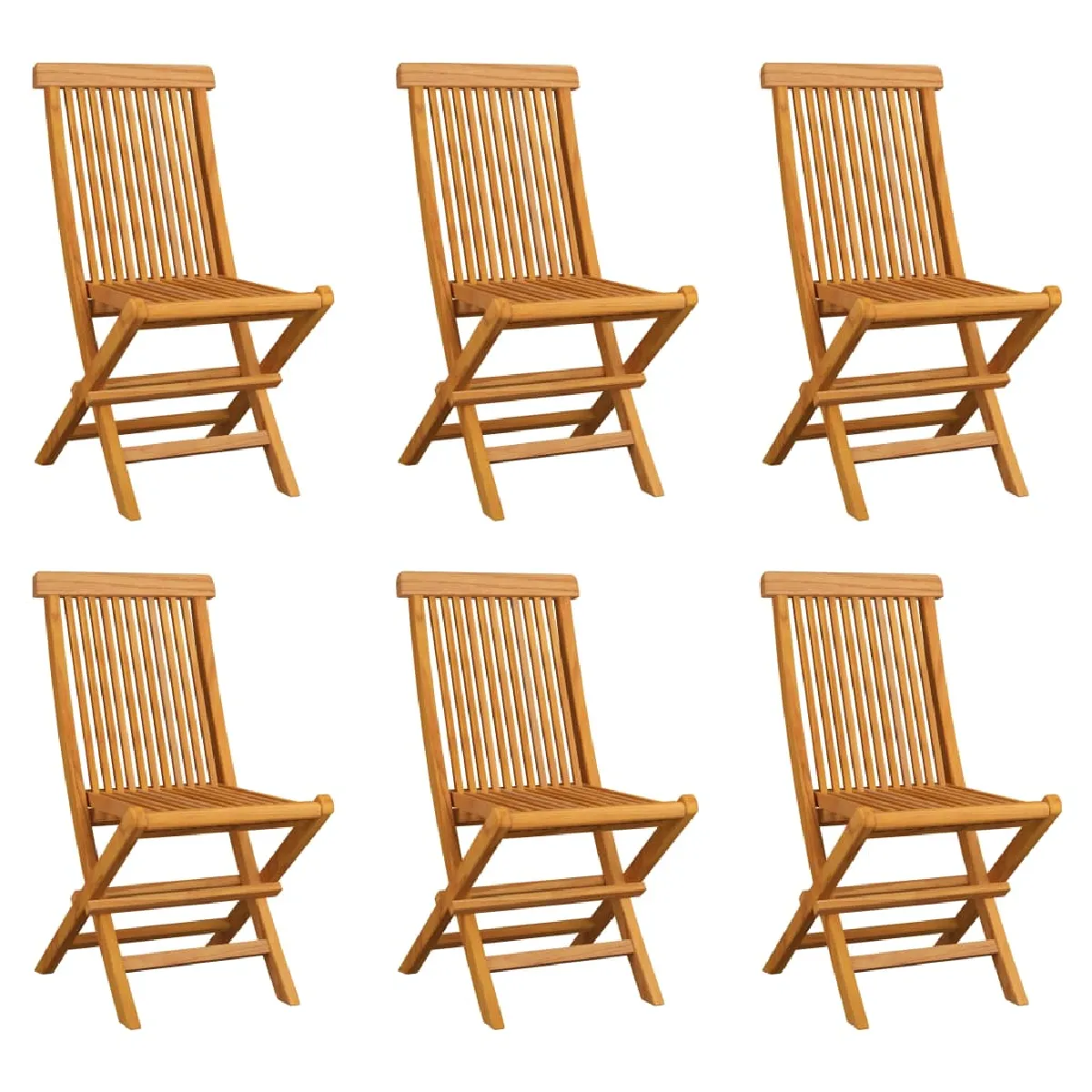 vidaXL Chaises pliables de jardin Teck solide - vue 4