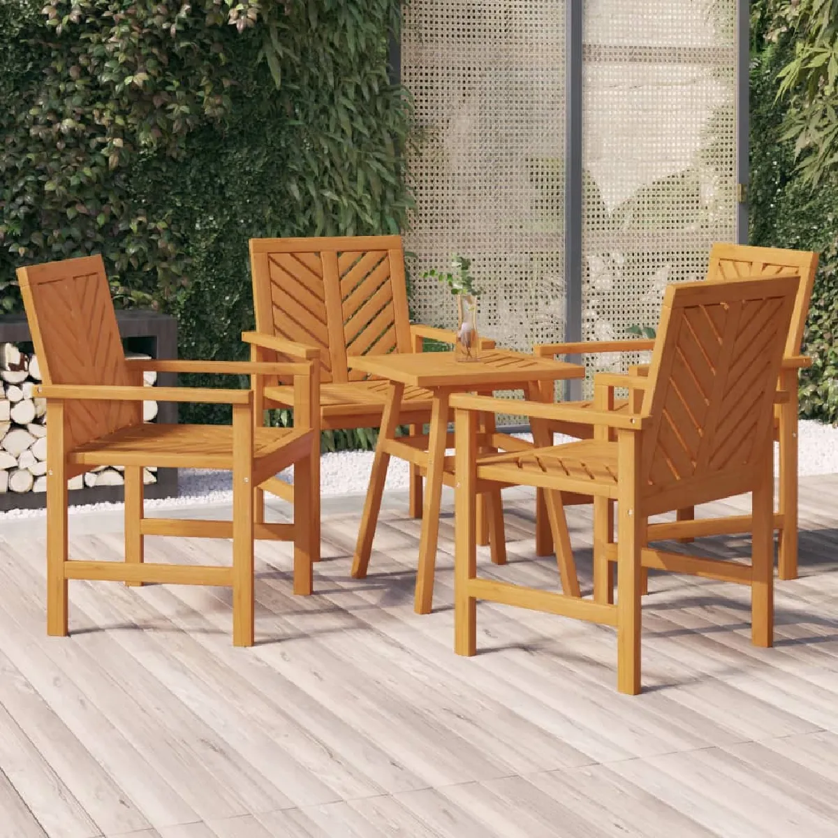 vidaXL Chaises à manger de jardin lot de 3 - vue 7