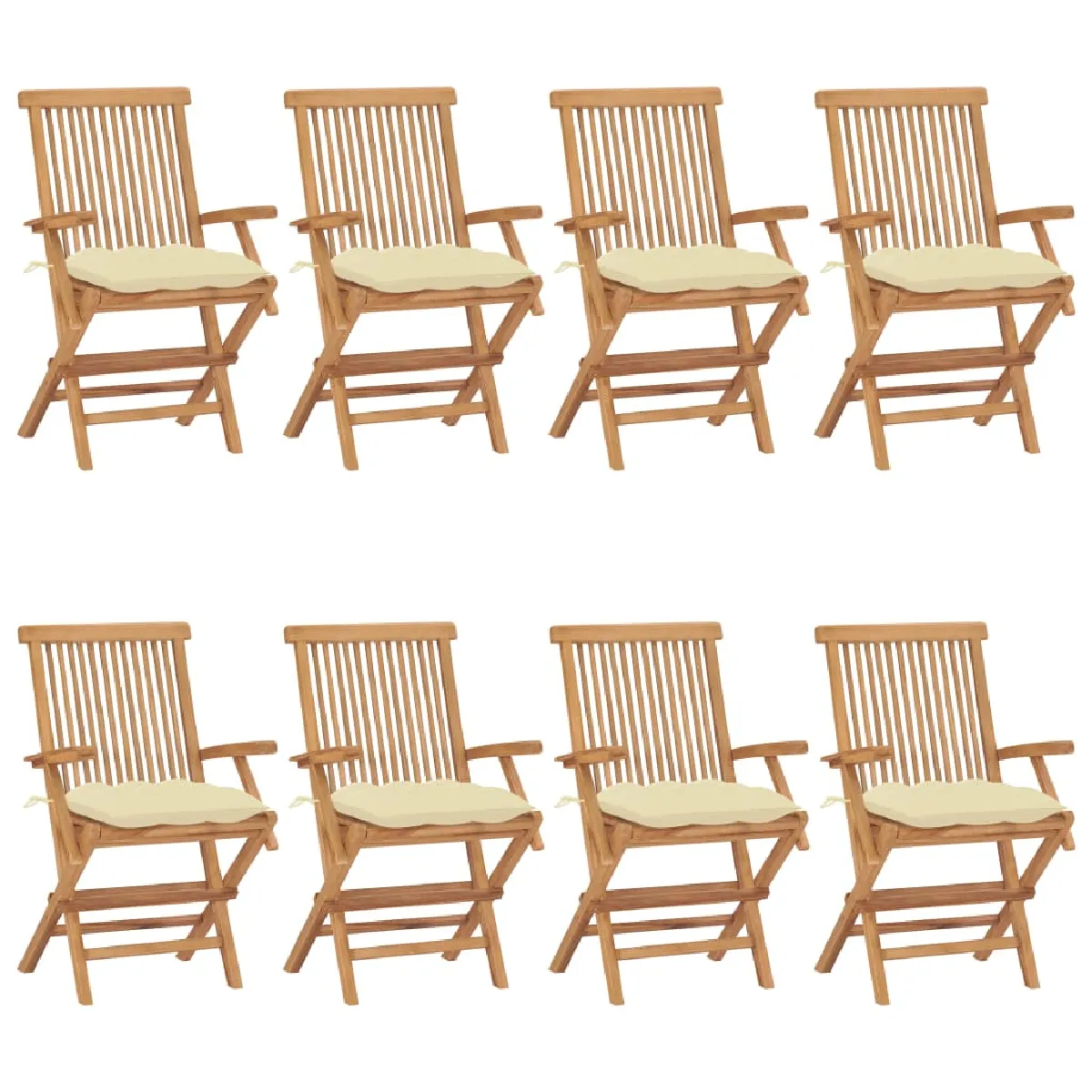vidaXL Chaises de jardin Lot de 6 Teck massif - vue 4