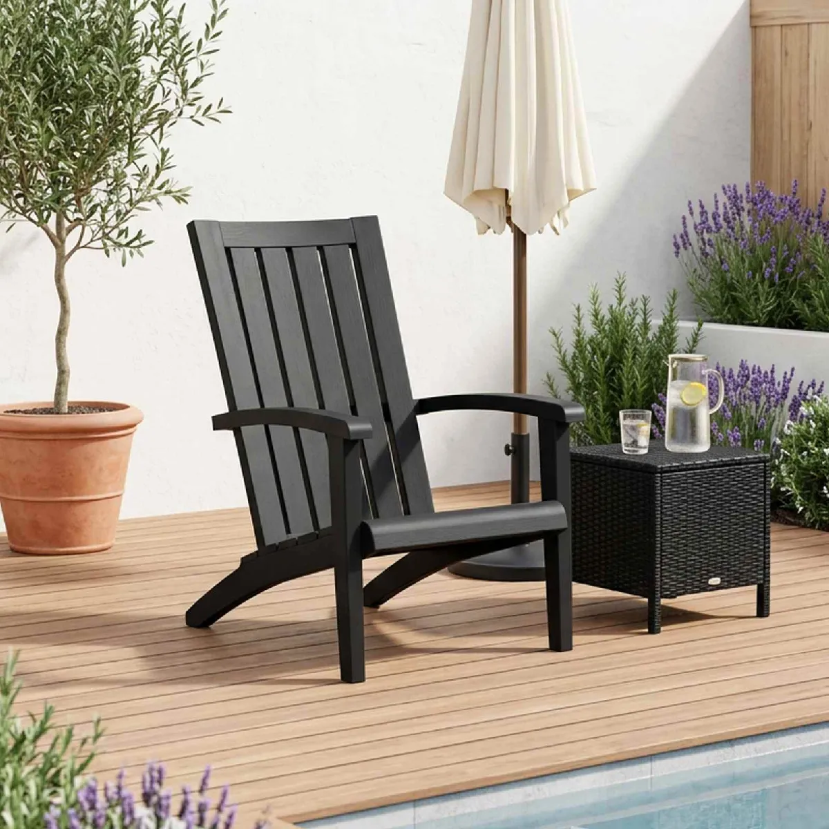 Non Communiqué Noir Vidaxl Chaise De Jardin Adirondack Polypropylène 364165 - Image 3