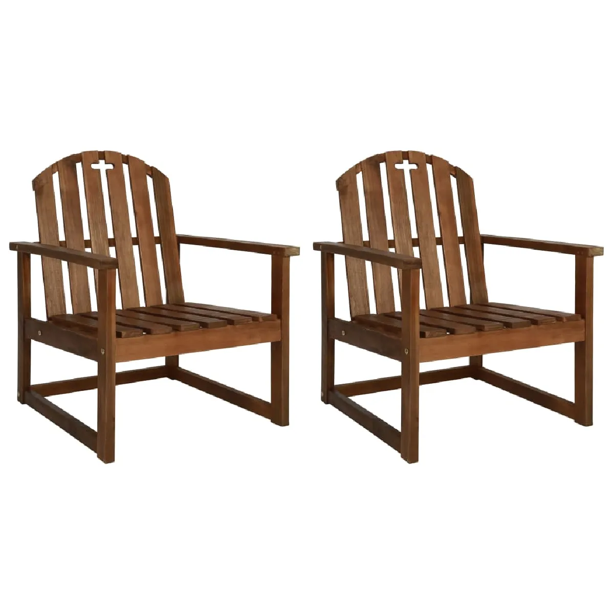 vidaXL Chaises de jardin Lot de 2 Bois d'acacia solide
