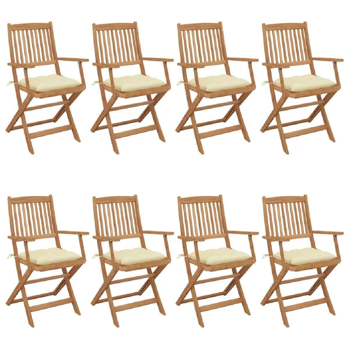 vidaXL Chaises pliables de jardin lot de 8