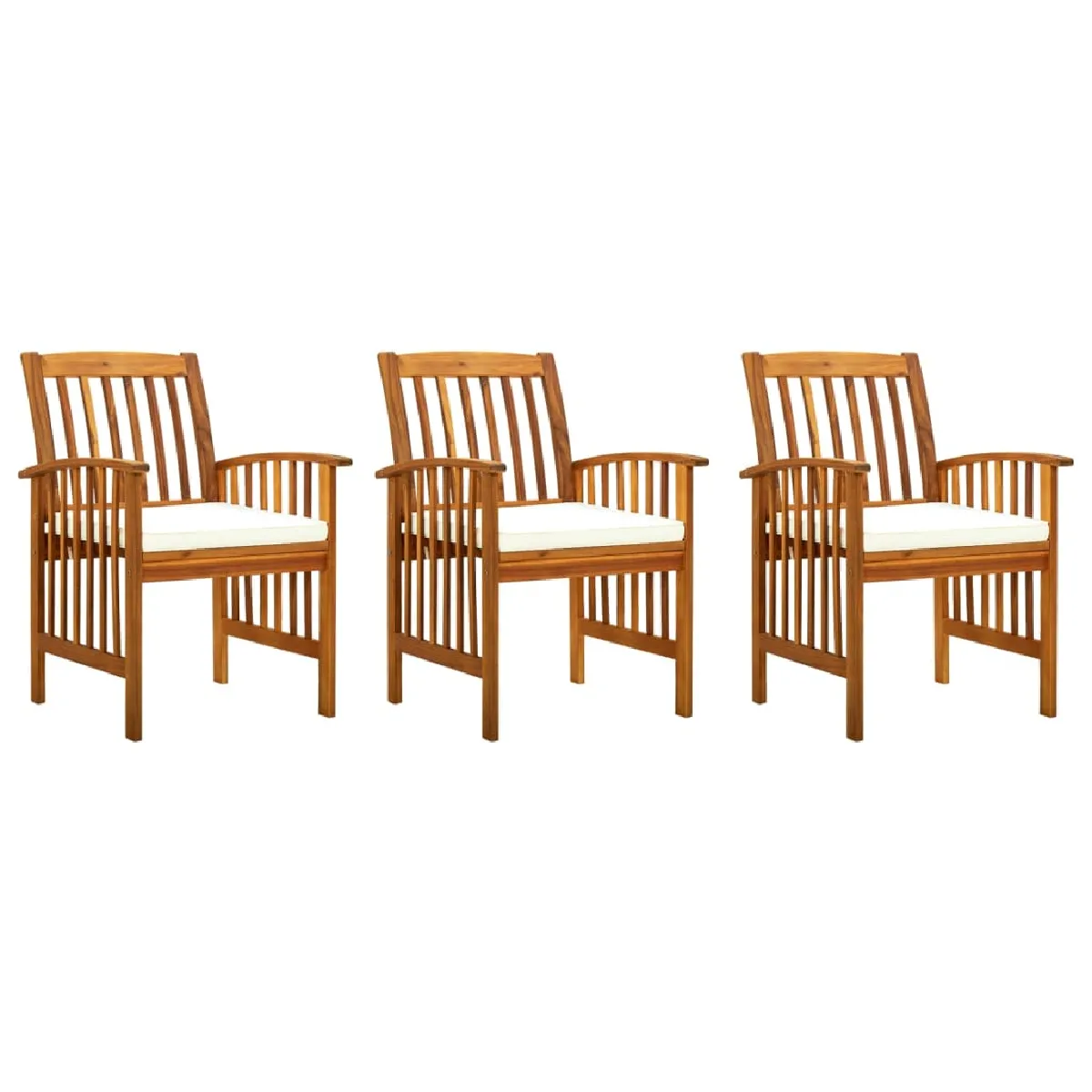 vidaXL Chaises à manger de jardin - Lot de 3 et coussins