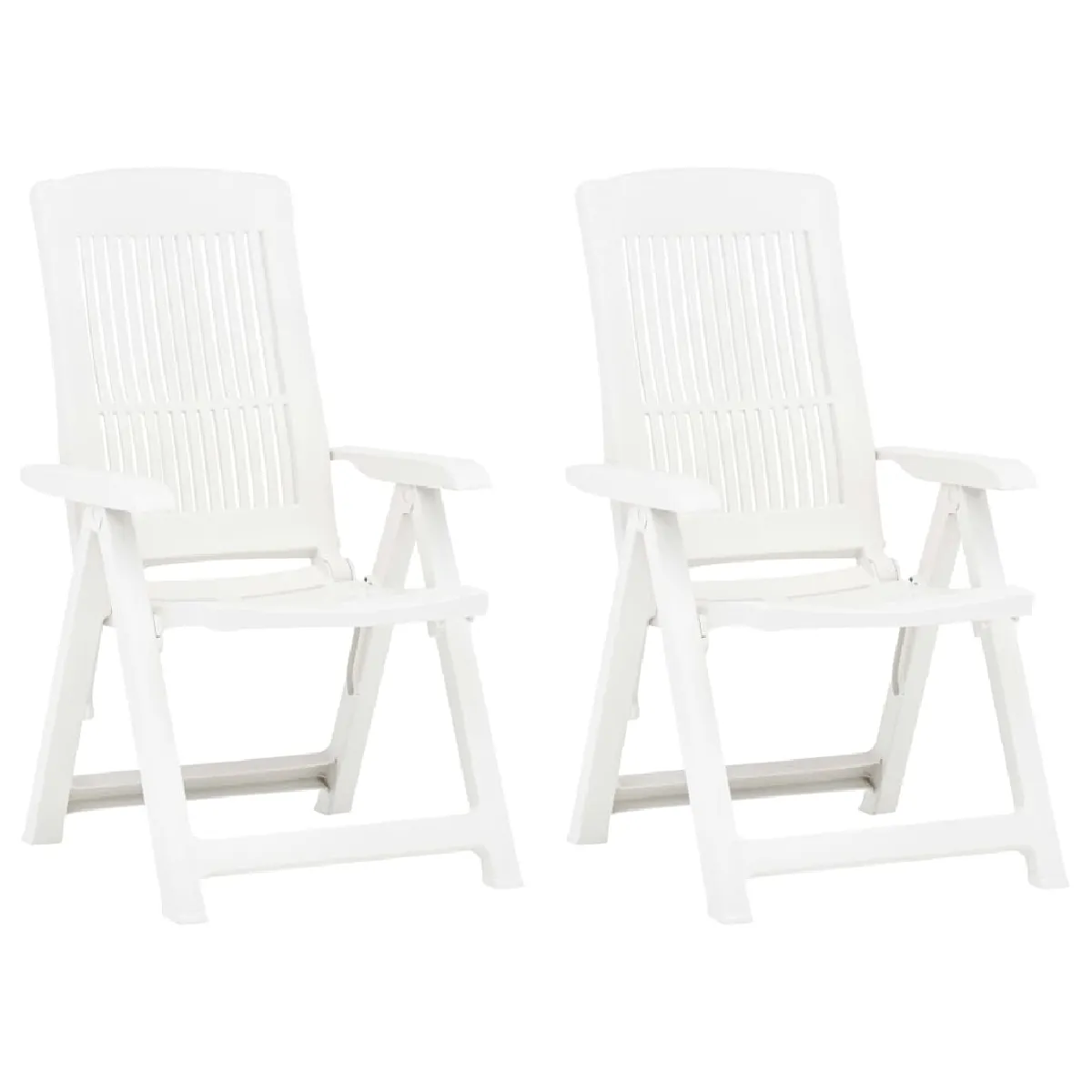 vidaXL 2 pcs Chaises inclinables de jardin Plastique