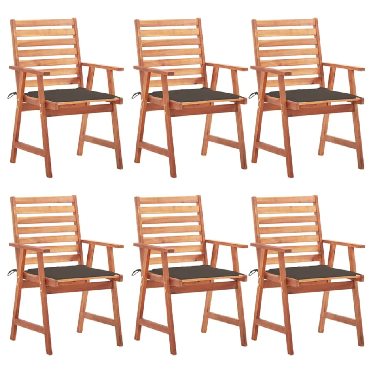 vidaXL Chaises à manger d'extérieur avec coussins Lot de 6 - vue 4