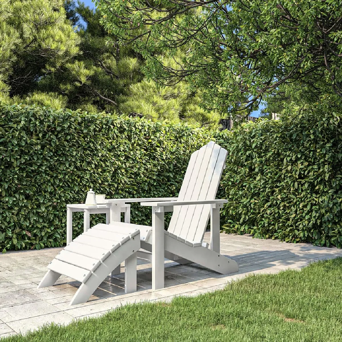 vidaXL Chaise de jardin Adirondack avec repose pied