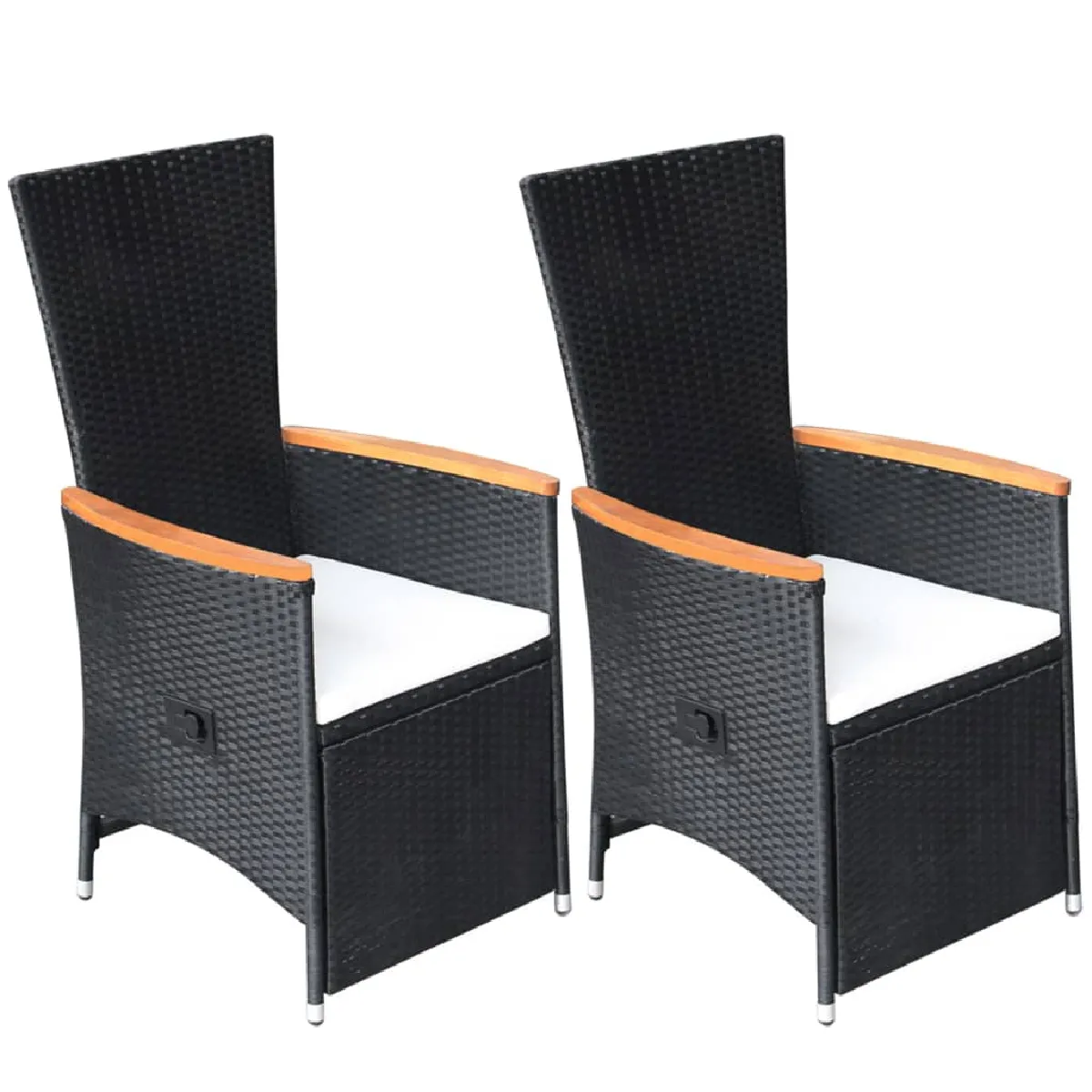 vidaXL Lot de 2 Chaises inclinables Résine tressée - vue 2