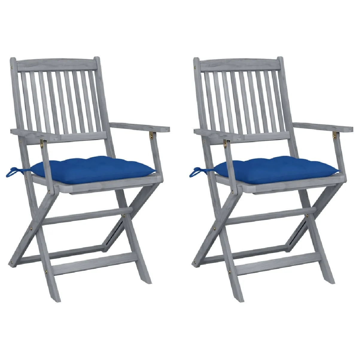 vidaXL Chaises pliables d'extérieur avec coussins - Lot de 2