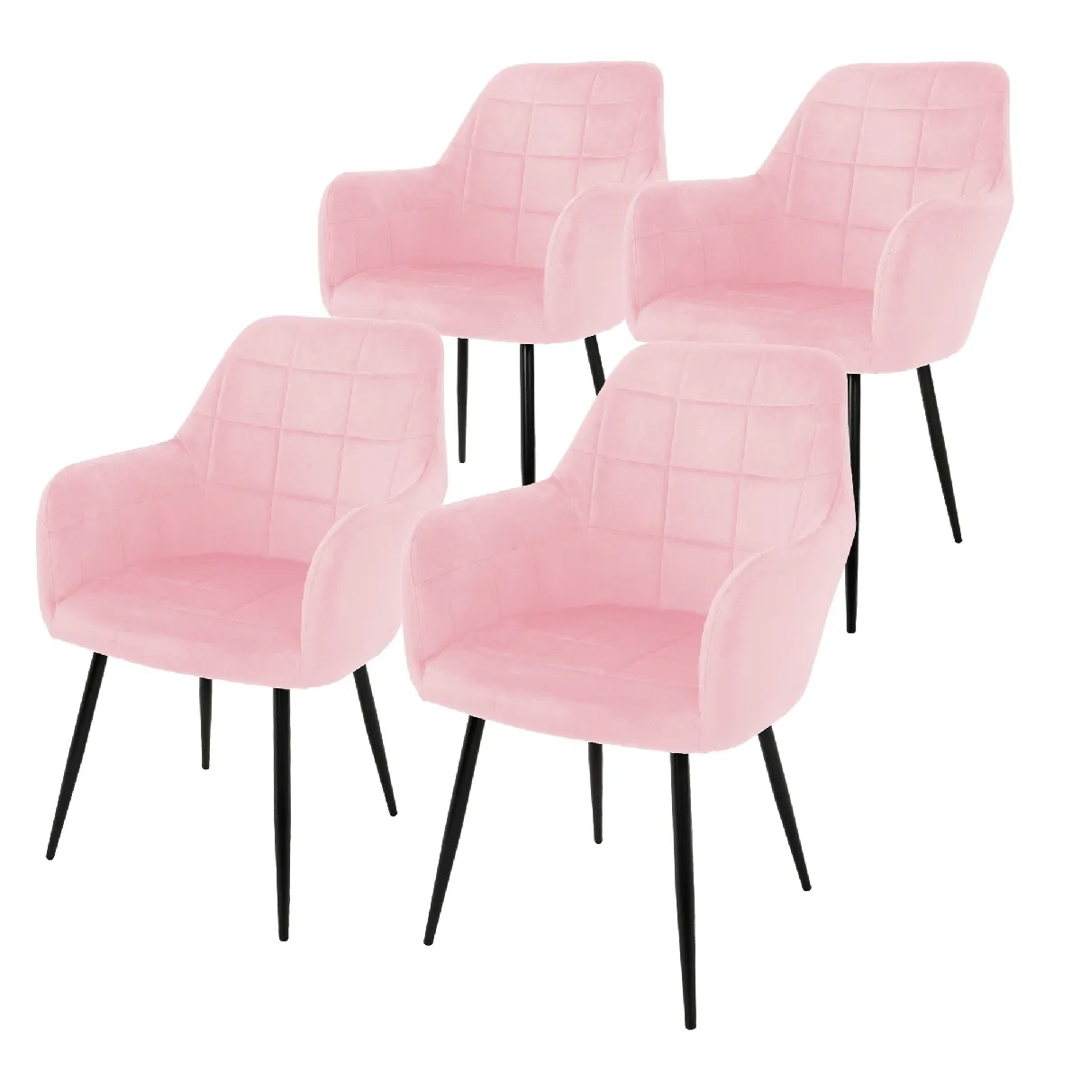 ECD Germany Chaises de Salle à Manger - Rose ECD Germany Chaises de Salle à Manger - Rose