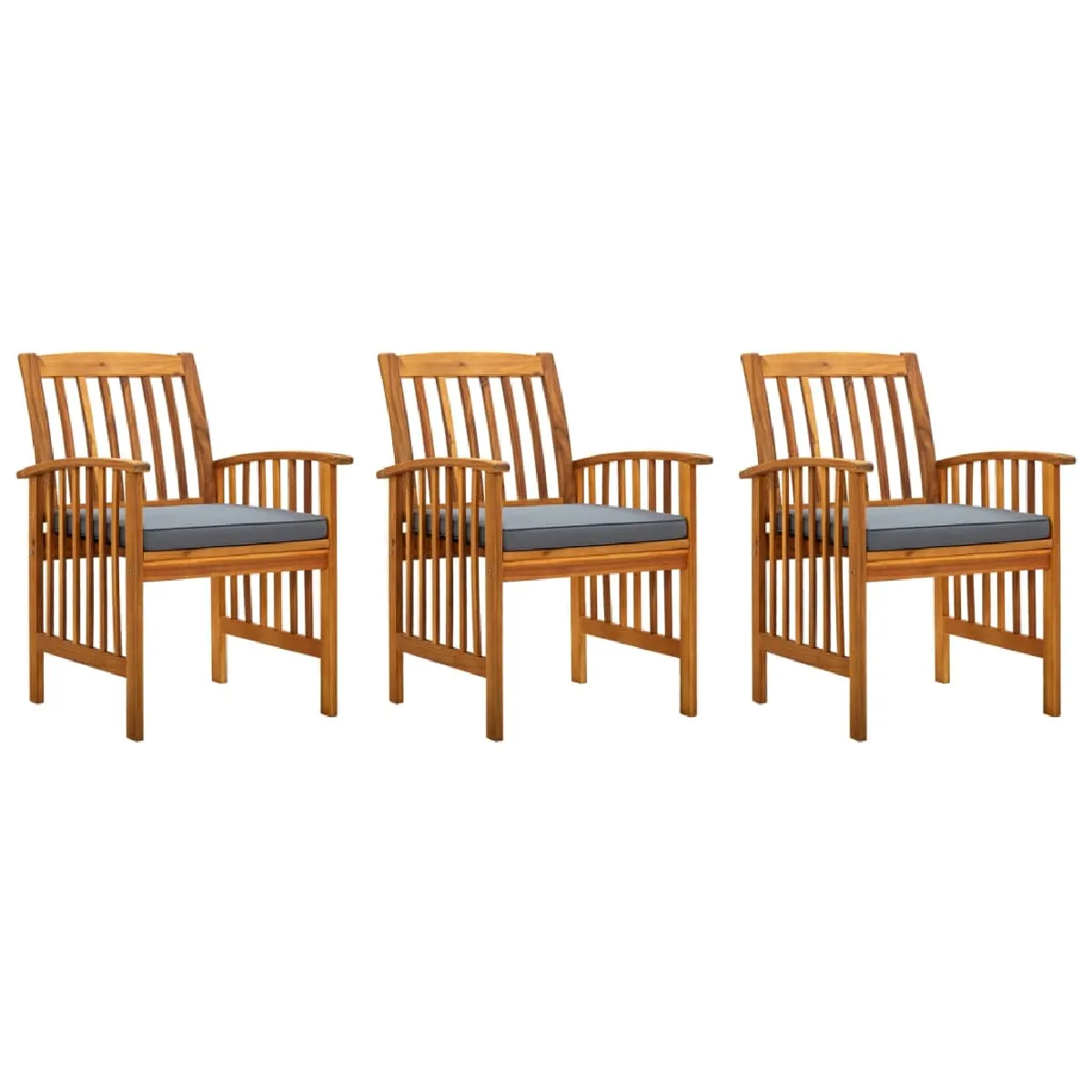 vidaXL Chaises à manger de jardin Lot de 2 bois d'acacia - vue 2