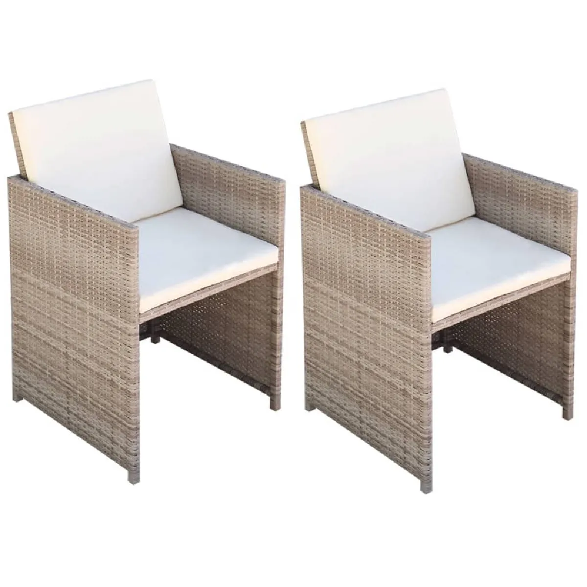vidaXL Chaises de jardin lot de 2 - Résine tressée