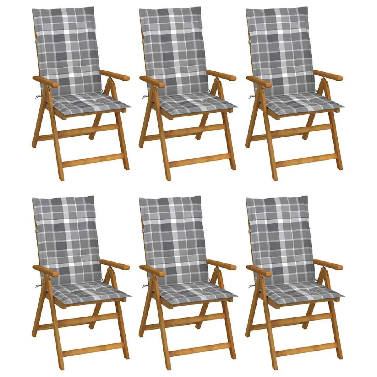 VIDAXL - Chaises pliables de jardin - Lot de 6 - Bois d'acacia - Image 3