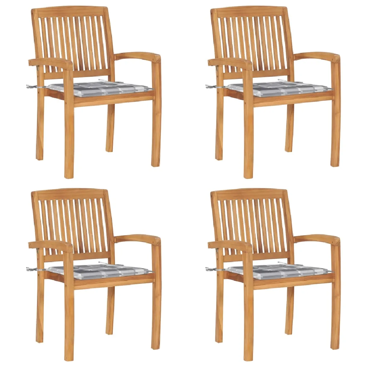 VIDAXL Chaises de jardin empilables Teck solide - vue 6