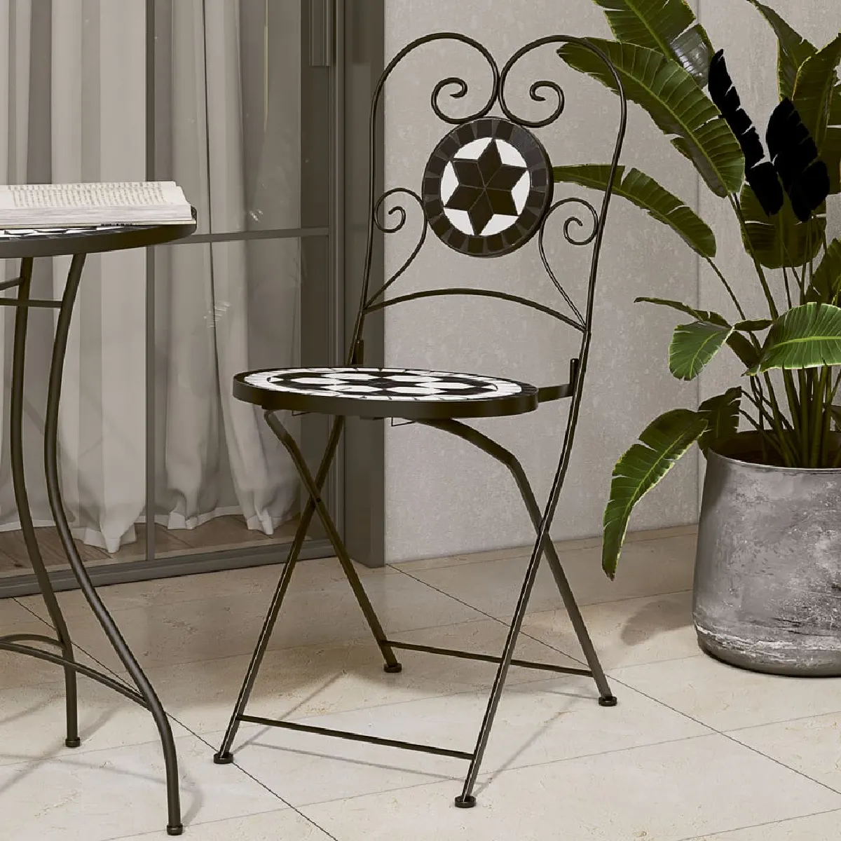 vidaXL Lot de 2 Chaises de Bistro Pliables Sièges de Terrasse Chaises de Balcon Meubles de Patio Extérieur et - vue 2