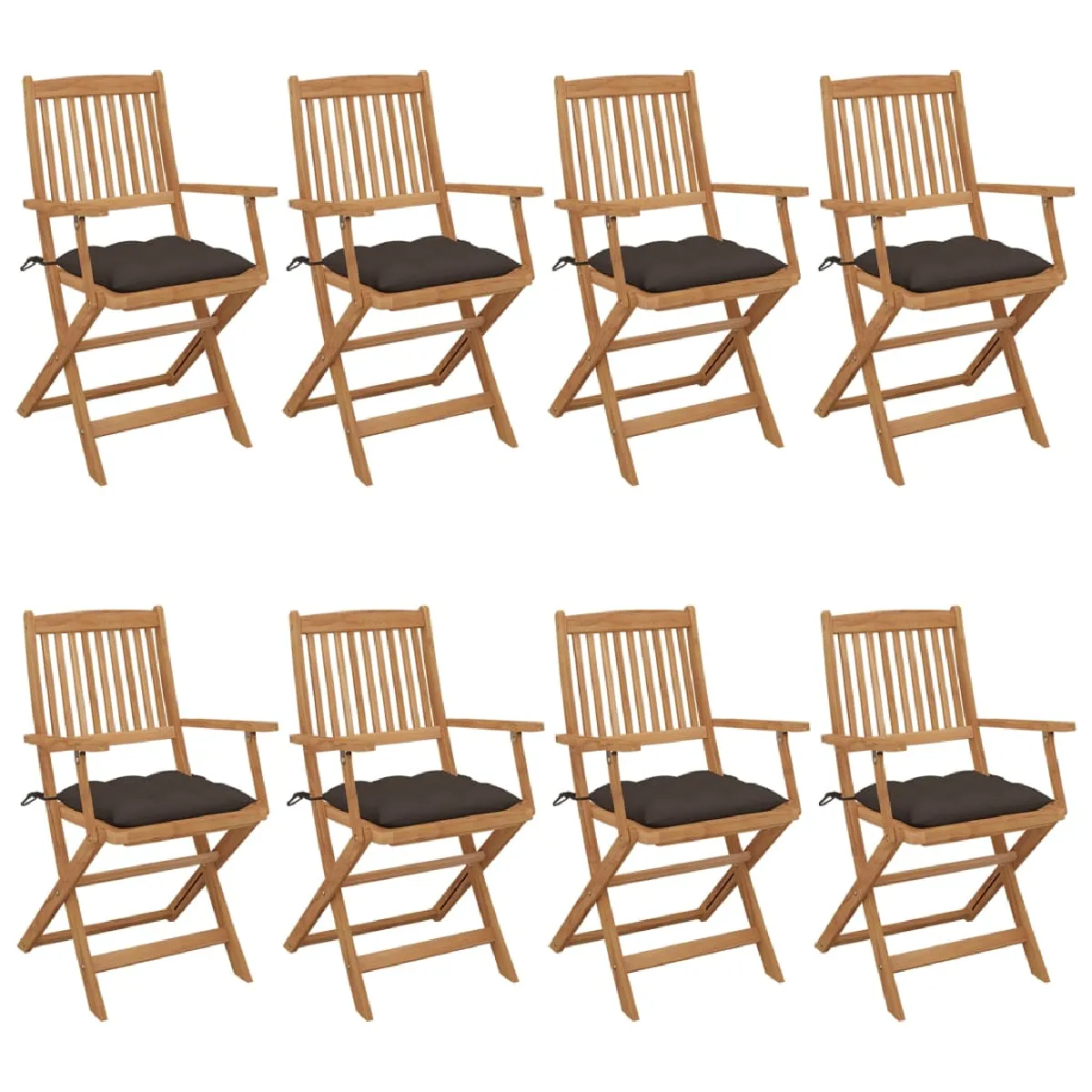 VidaXL Chaises pliables de jardin Bois d'acacia - vue 2