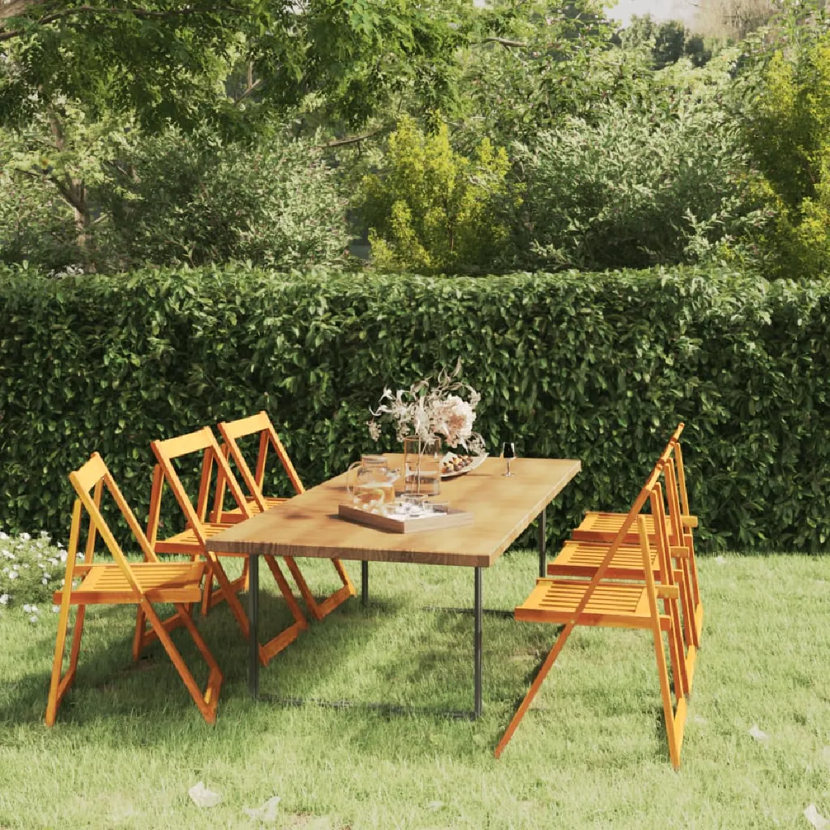 Vidaxl vidaXL Chaises pliables de jardin lot de 6 Bois d'acacia massif - vue 2