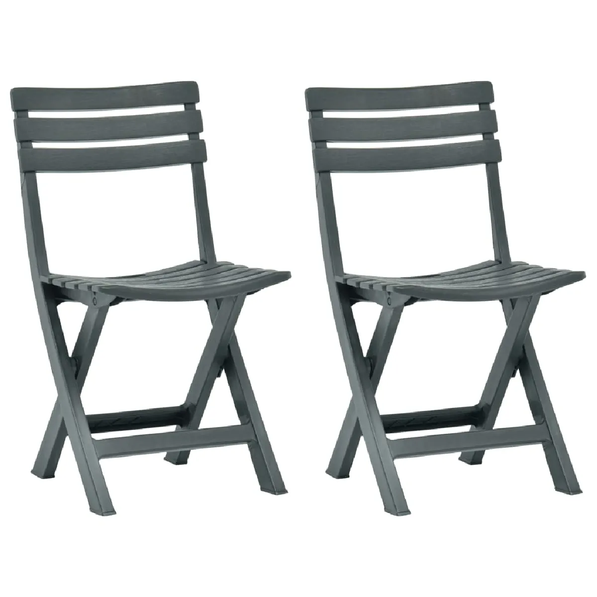 vidaXL Chaises de jardin pliables 2 pcs Plastique