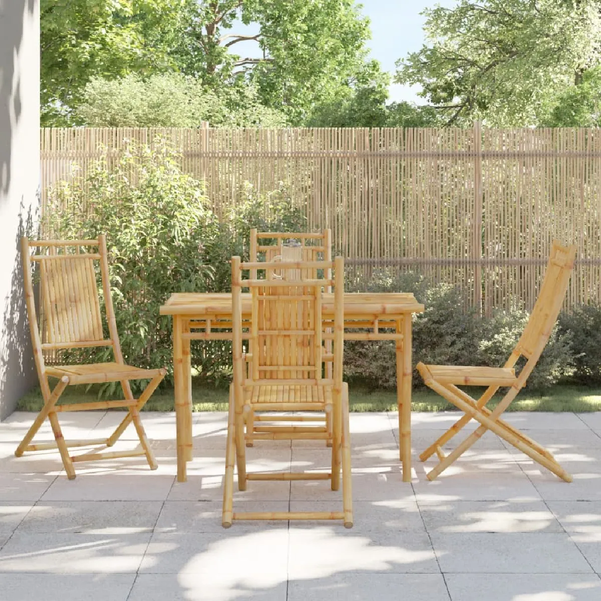 Vidaxl Chaises Pliables De Jardin En Bambou