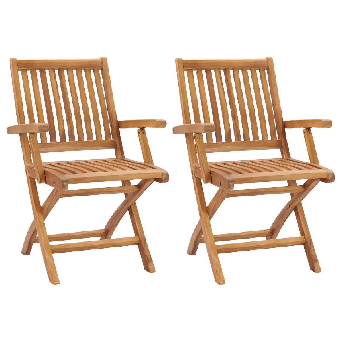 Vidaxl vidaXL Chaises de jardin pliables lot de 2 Bois de teck massif - vue 2