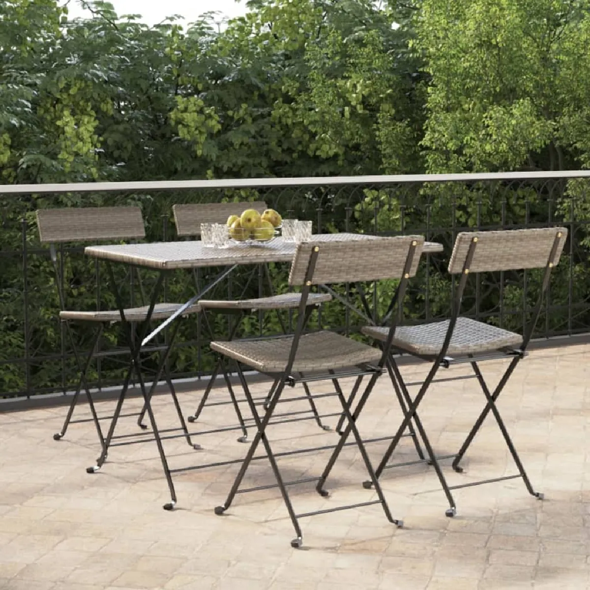 vidaXL Chaises pliantes de bistrot Rotin - vue 2
