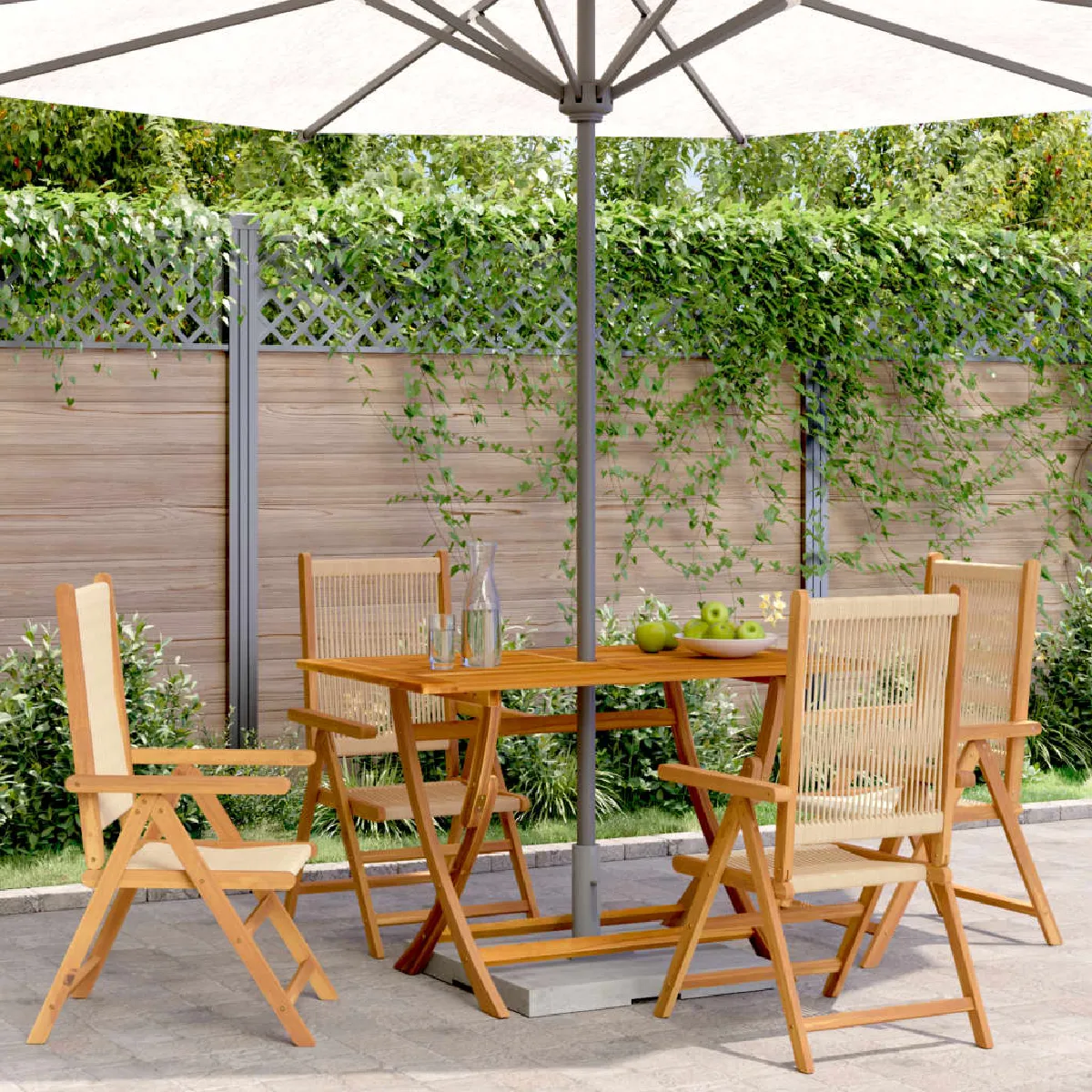 Vidaxl Beige Chaises Inclinables De Jardin - Lot De 4