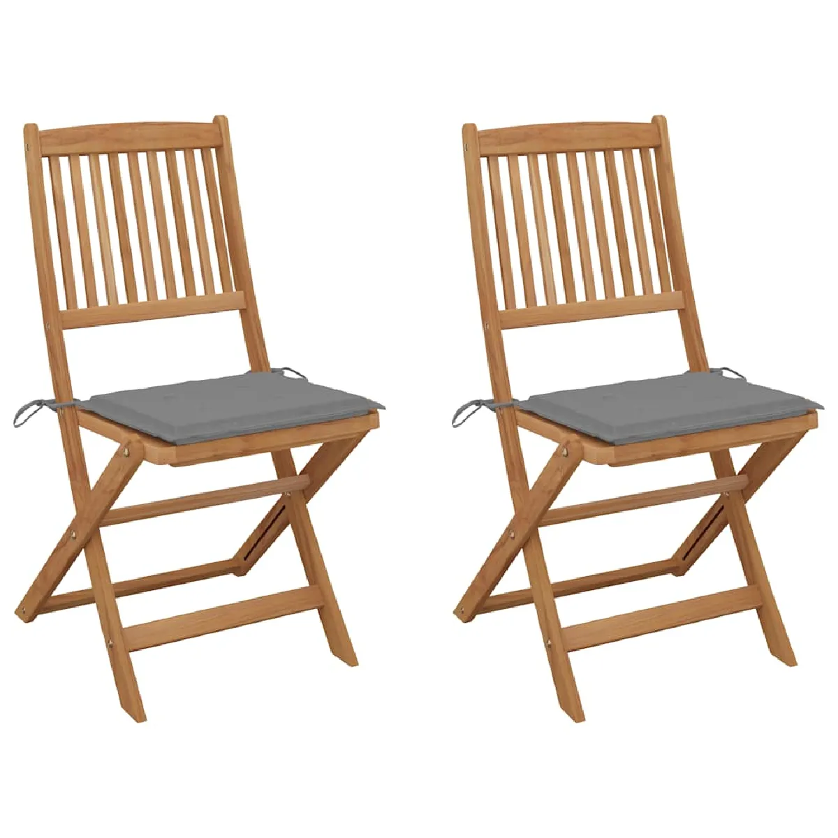 vidaXL Chaises pliables de jardin avec coussins Bois d'acacia - vue 3