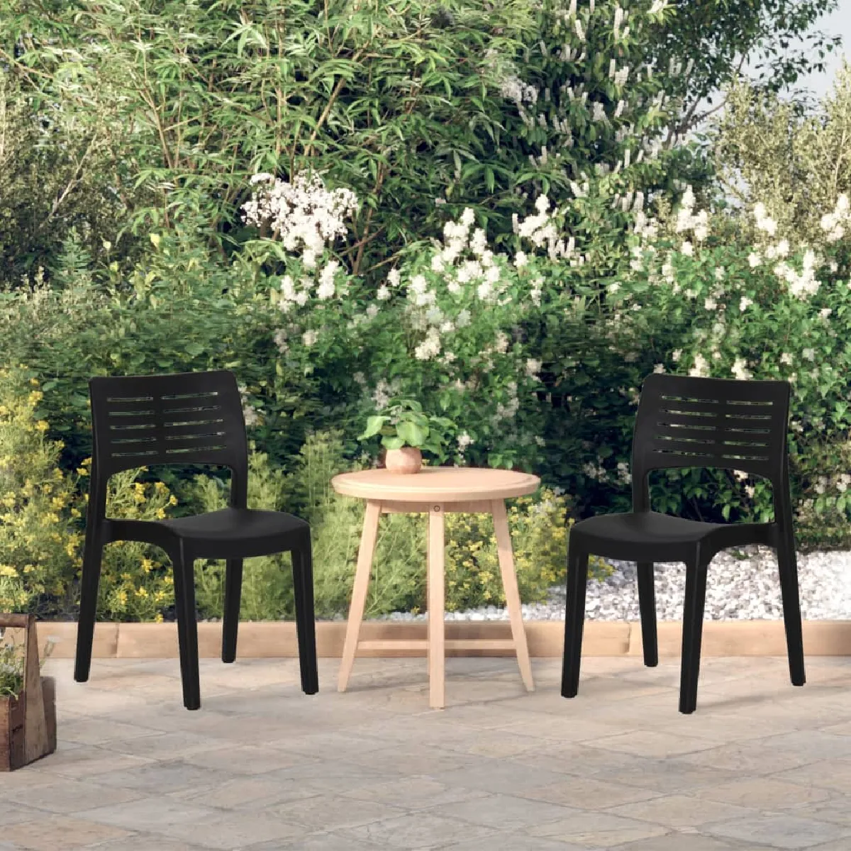 Non Communiqué Anthracite Vidaxl Chaises De Jardin Lot De 2 Polypropylène317728 - Image 3