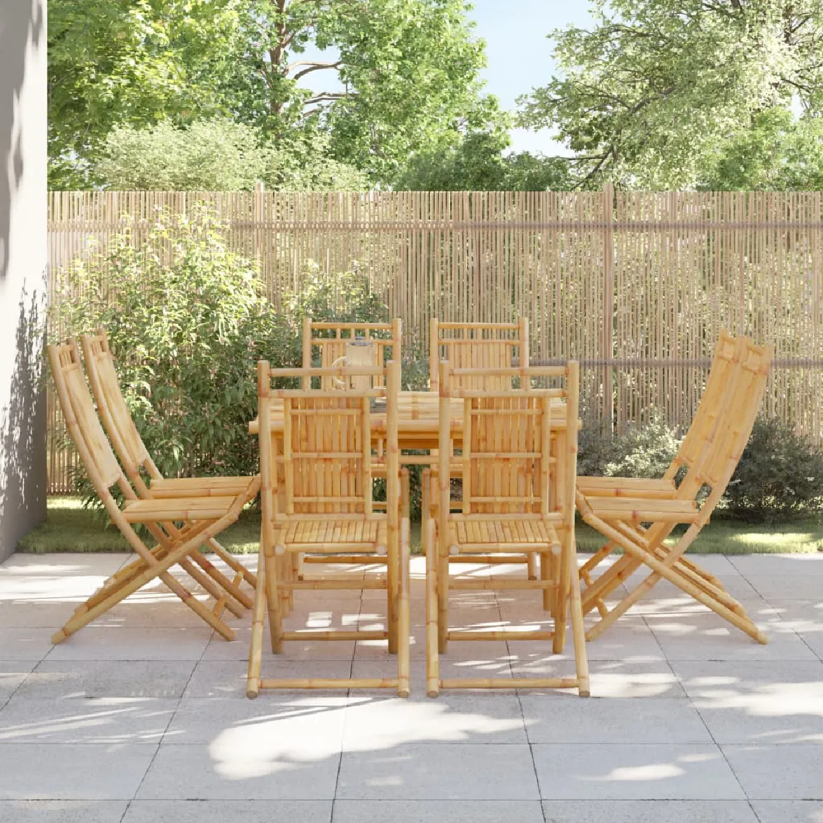 vidaXL Chaises de Jardin Pliables Bambou